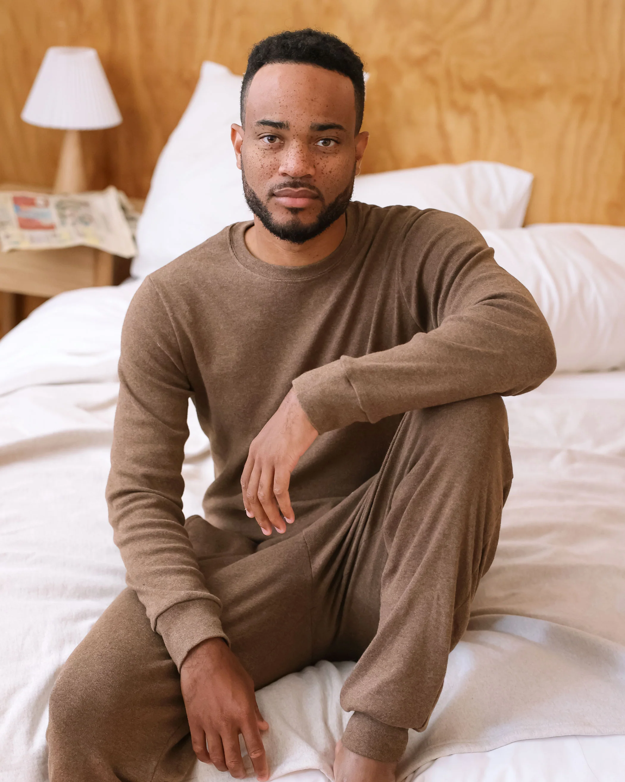 Almost Pyjama Long Sleeve Tee Heather Brown - Unisex - Image 2