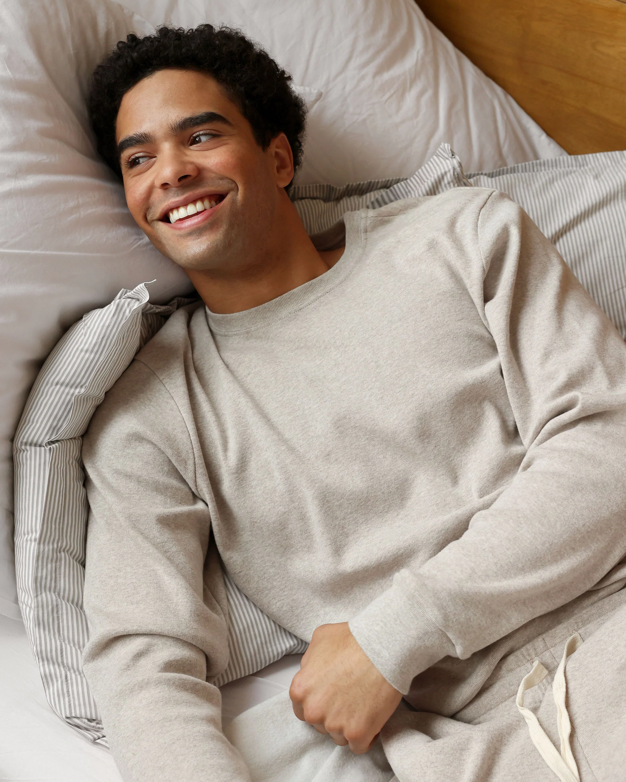 Almost Pyjama Long Sleeve Tee Oatmeal - Unisex - Image 3