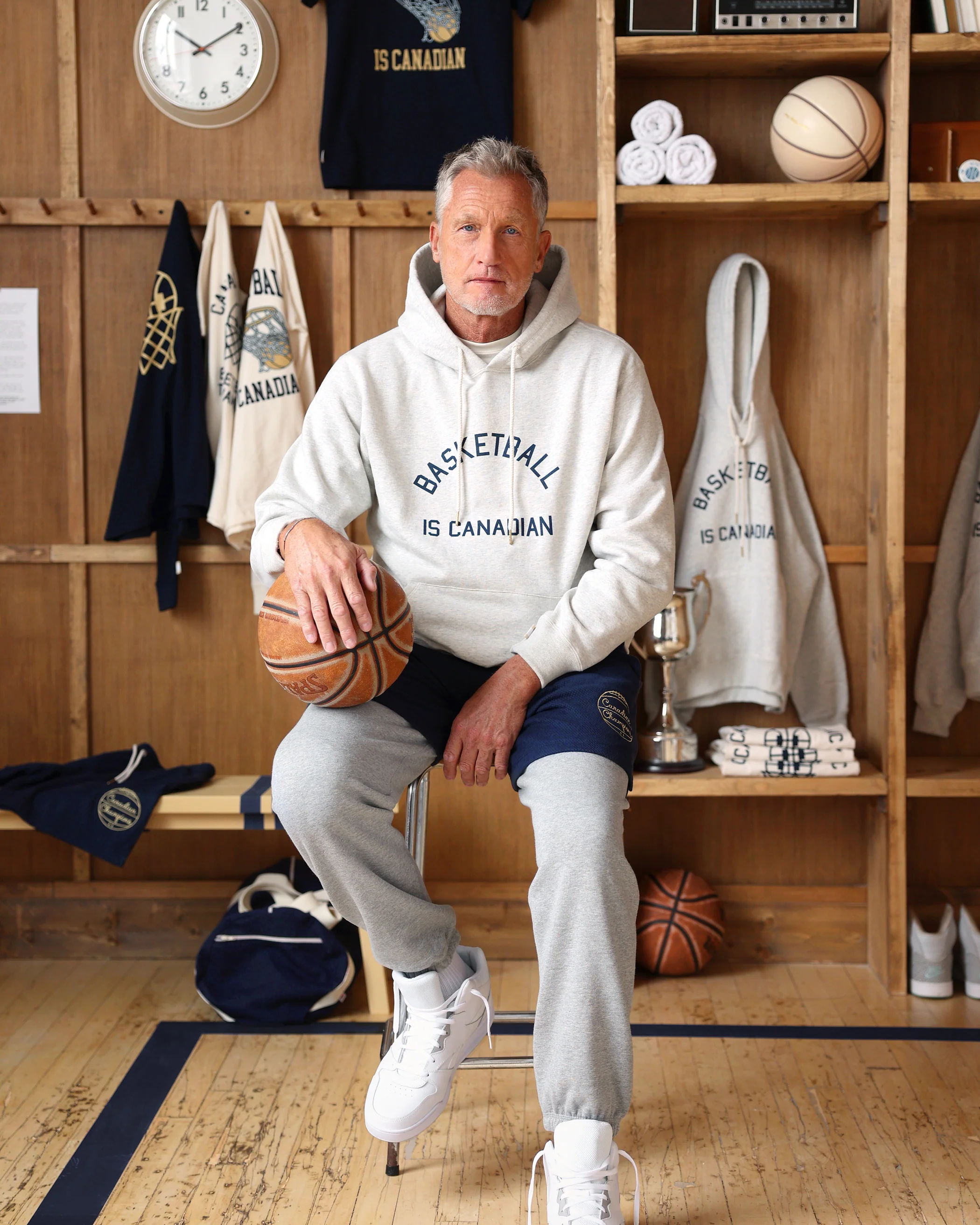 Basketball is Canadian Fleece Hoodie Eggshell - Unisex - Image 2