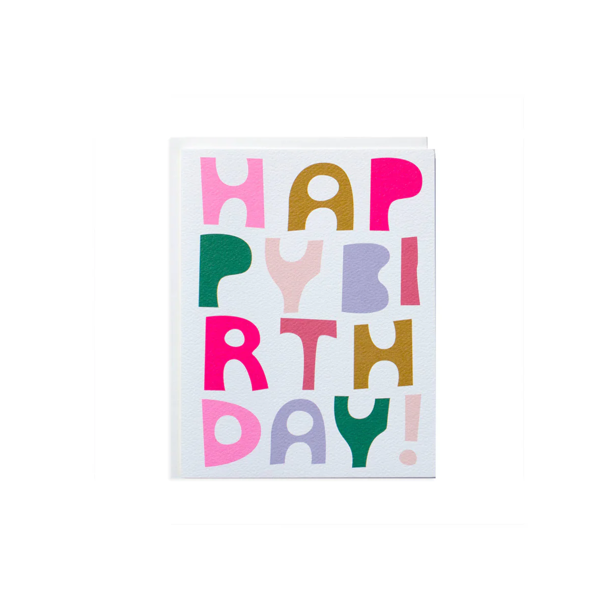 Block Letter Happy Birthday Greeting Card