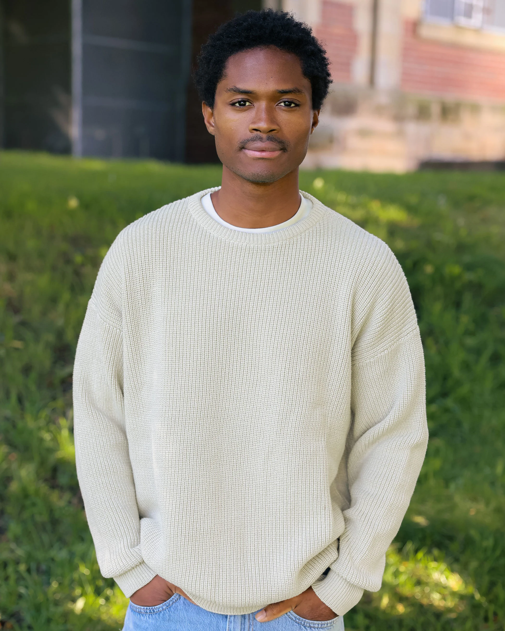 Cotton Knit Sweater Ecru - Unisex - Image 3
