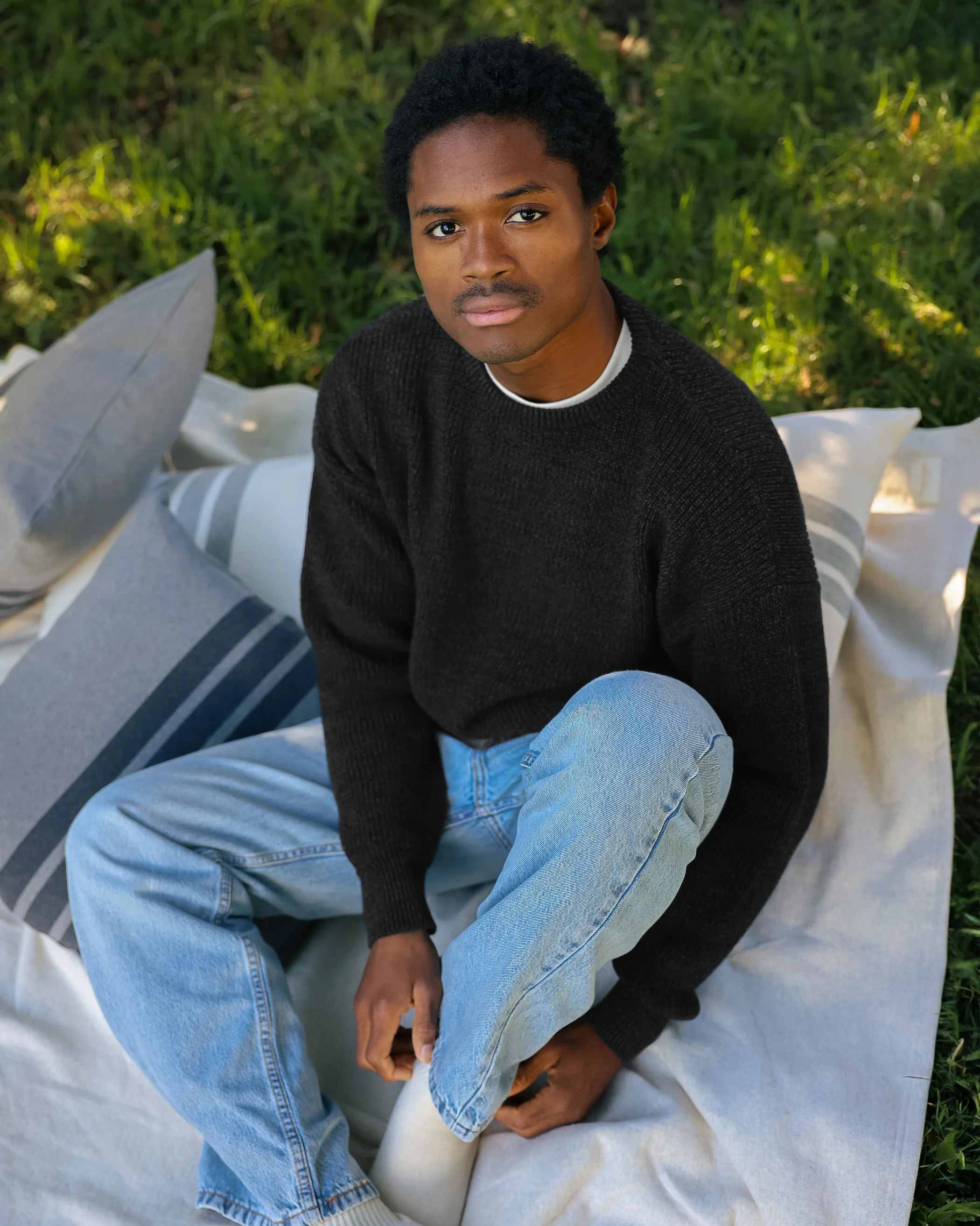 Cotton Knit Sweater Heather Black - Unisex - Image 8