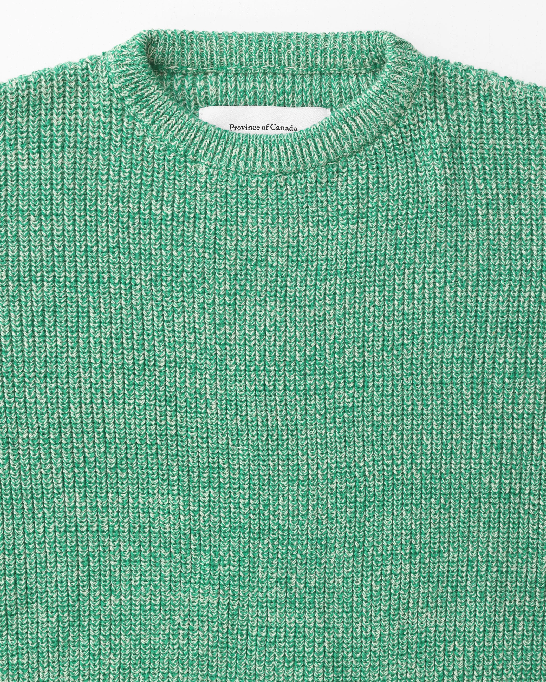 Cotton Knit Sweater Heather Green - Unisex - Image 4