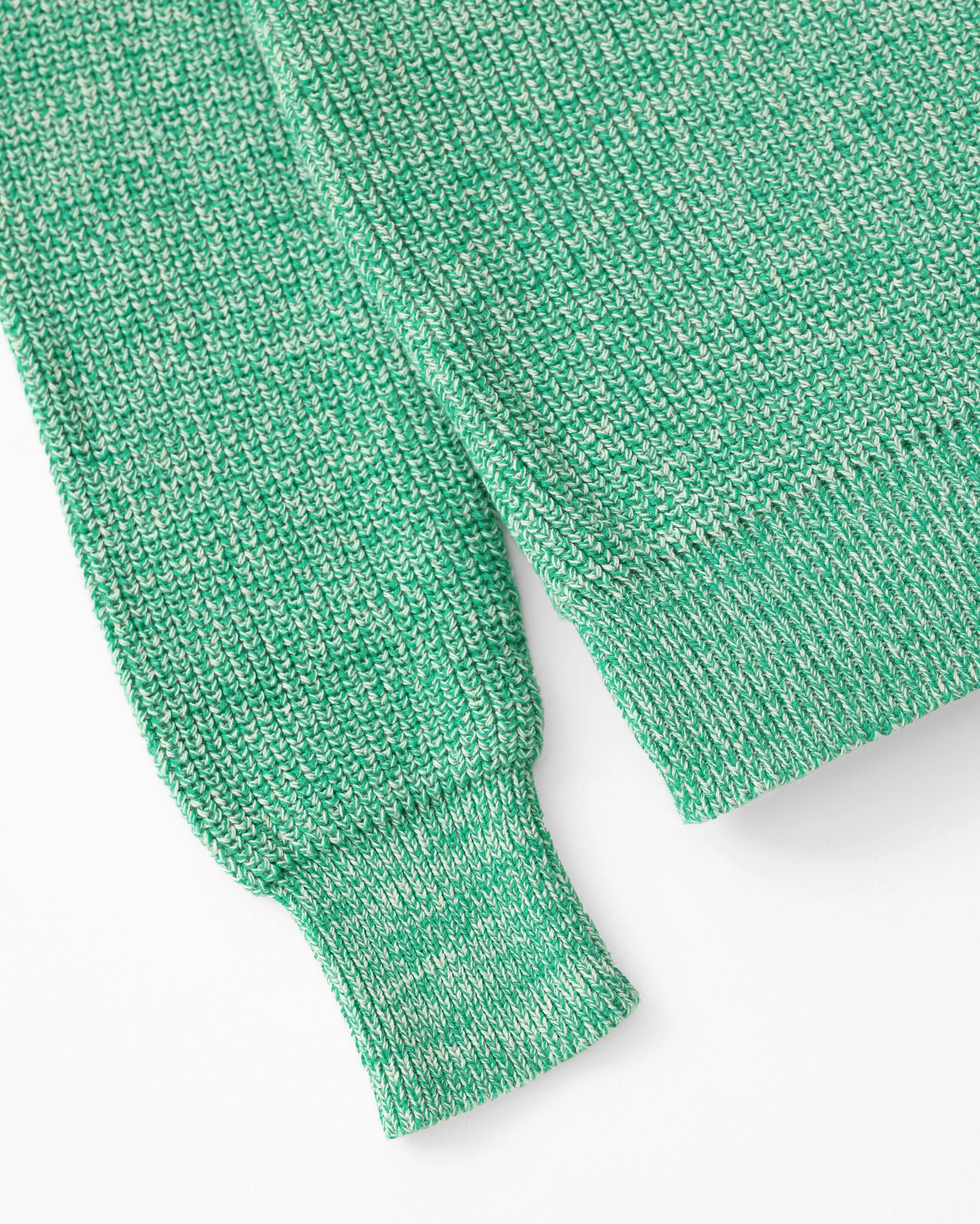 Cotton Knit Sweater Heather Green - Unisex - Image 5