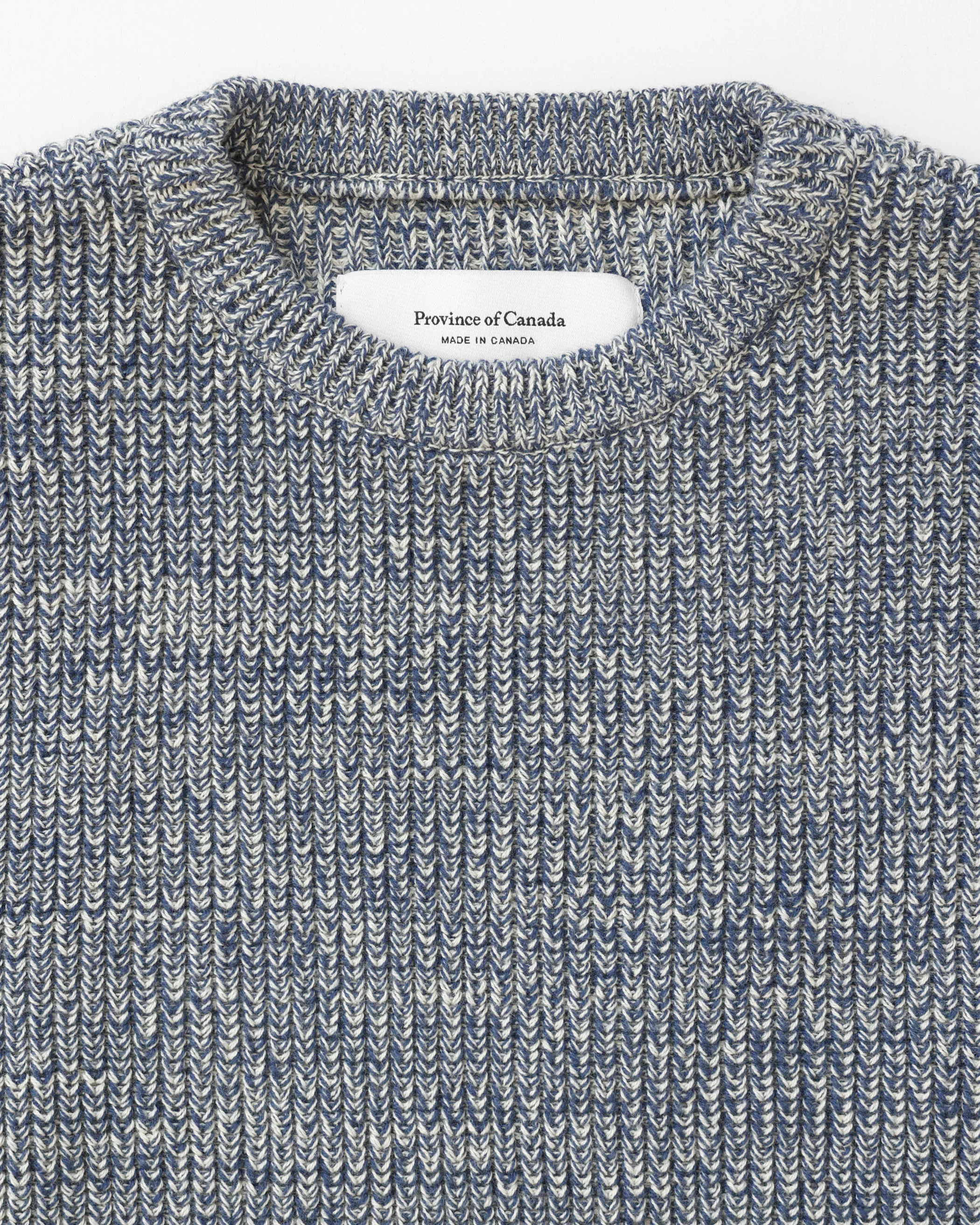 Cotton Knit Sweater Heather Navy - Unisex - Image 4