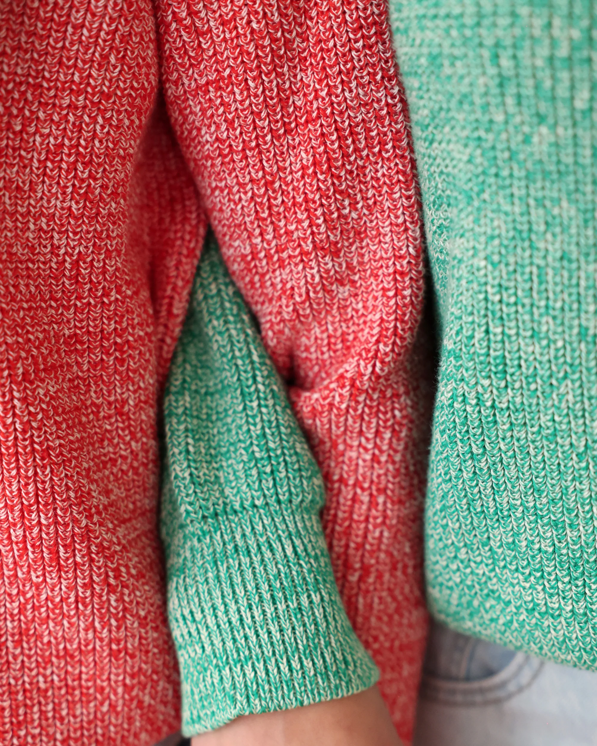 Cotton Knit Sweater Heather Red - Unisex - Image 7