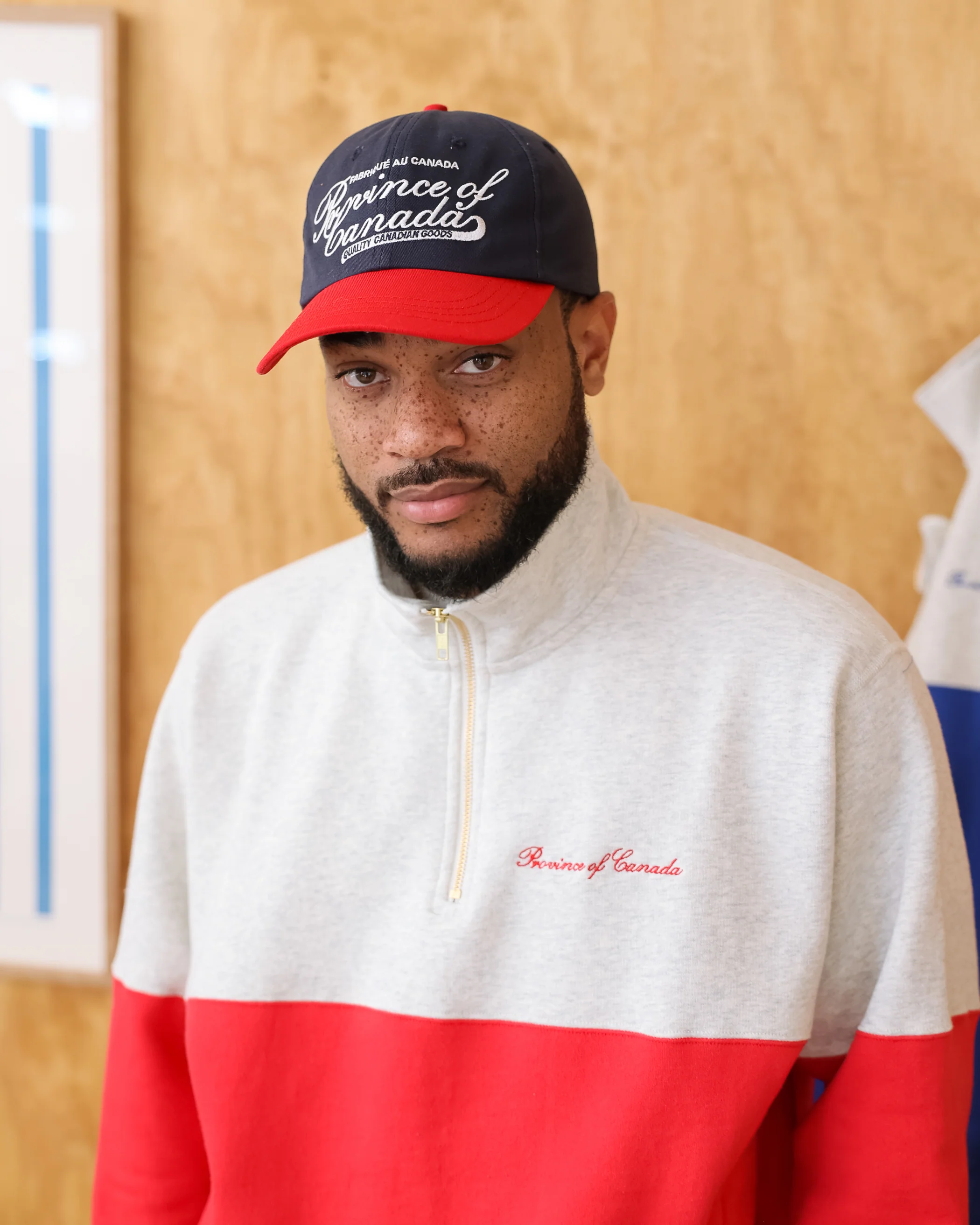 Script Logo Baseball Hat Navy Red - Image 2