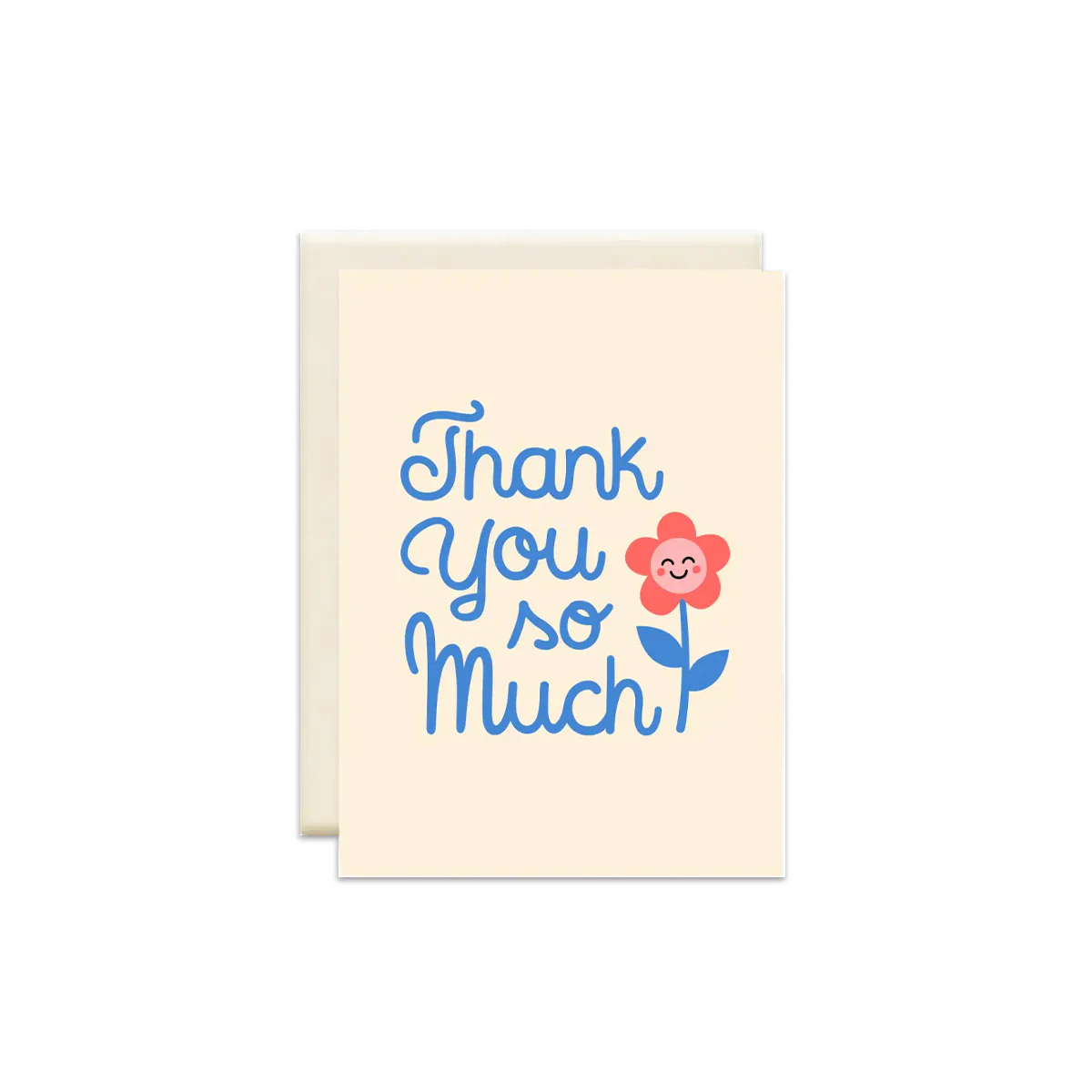 Cream Thank You Flower Greeting Card