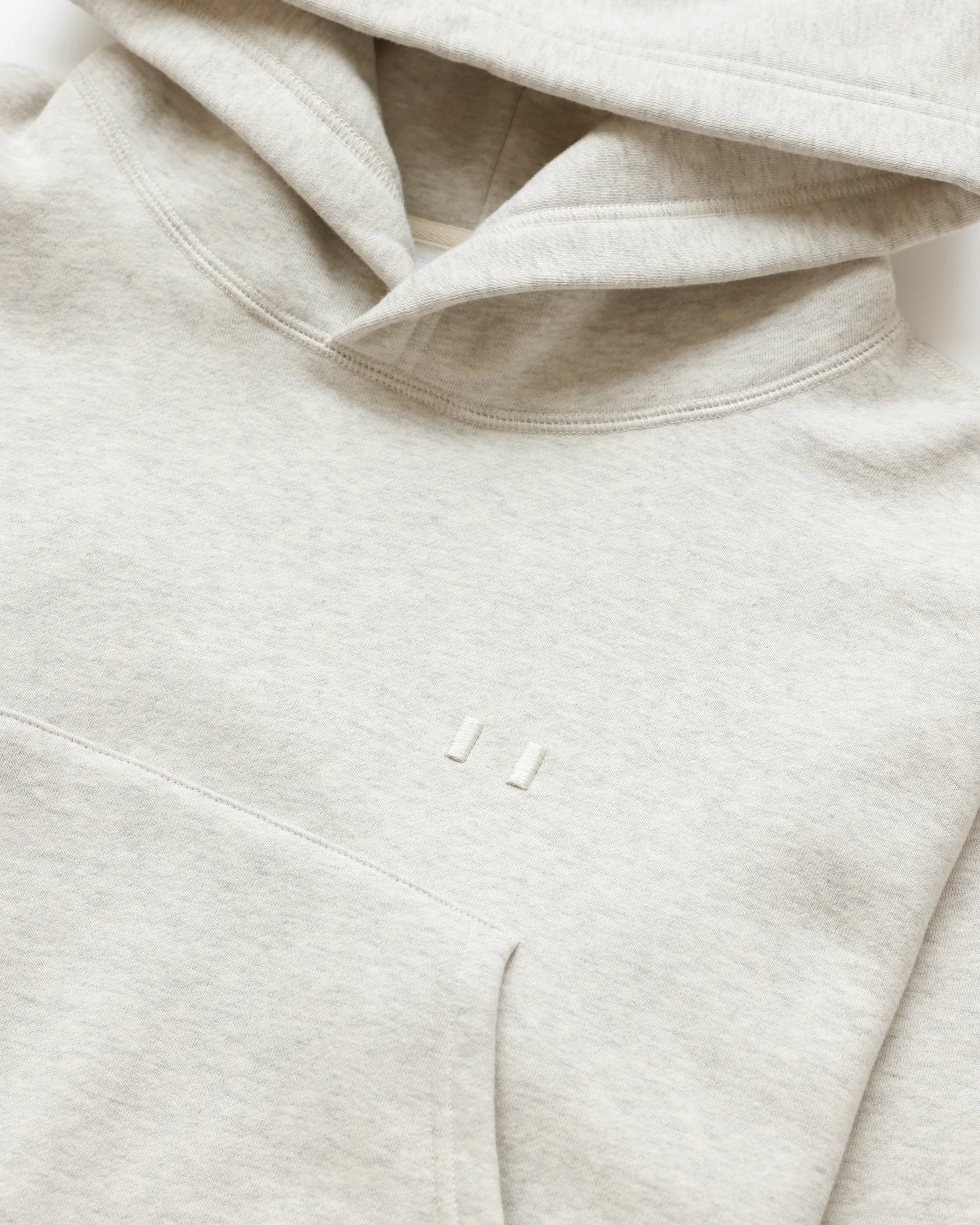 Flag Fleece Crop Hoodie Eggshell - Image 2