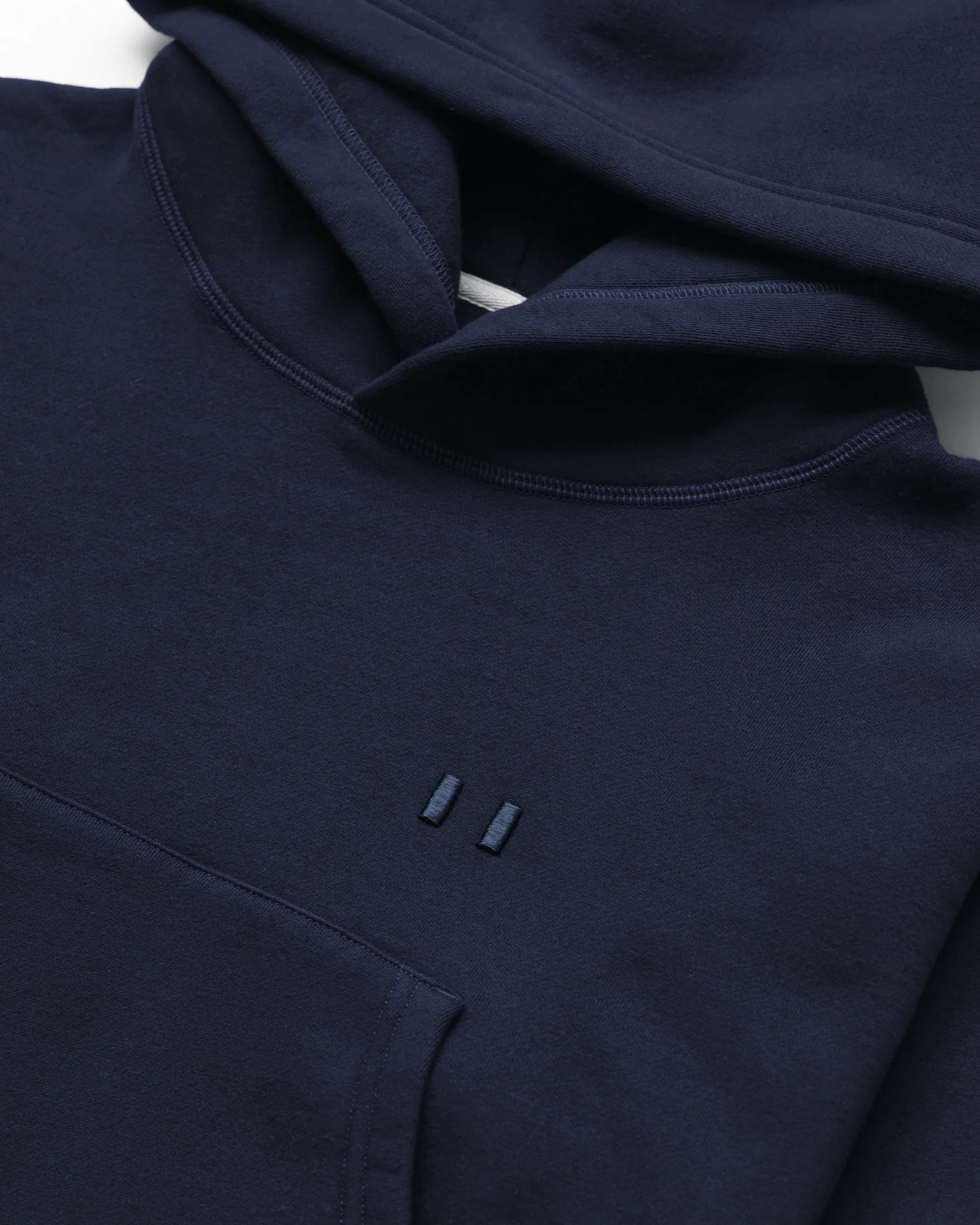 Flag Fleece Crop Hoodie Navy - Image 3