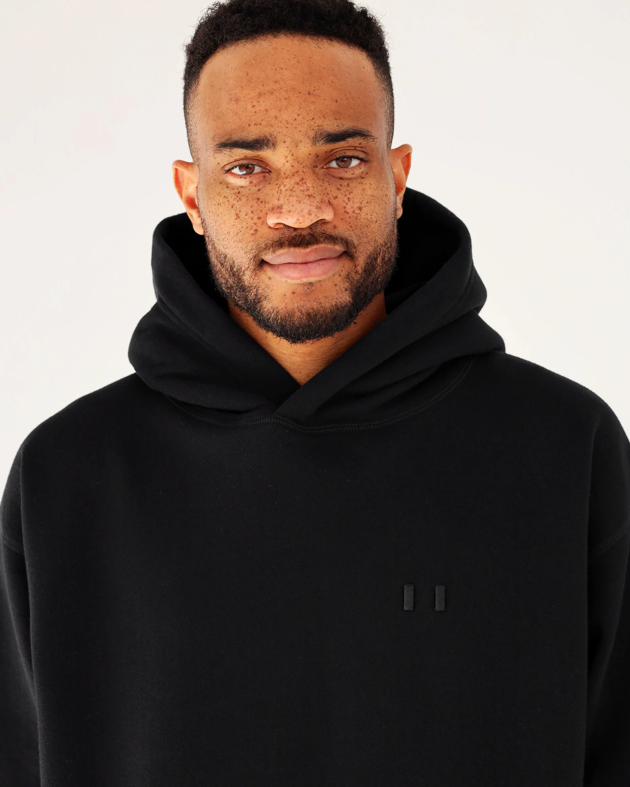 Flag Fleece Hoodie Black - Unisex - Image 3