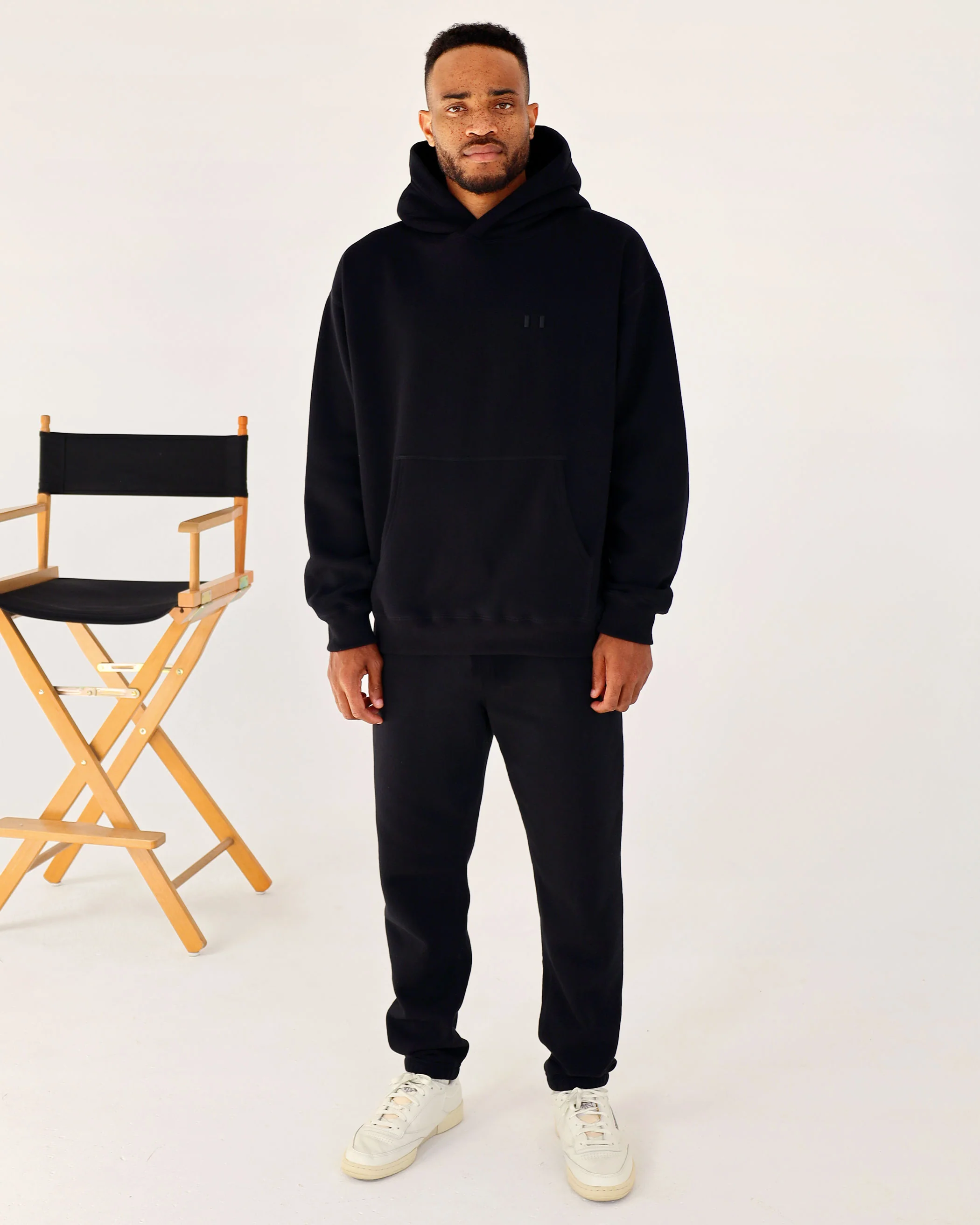 Flag Fleece Hoodie Black - Unisex - Image 8