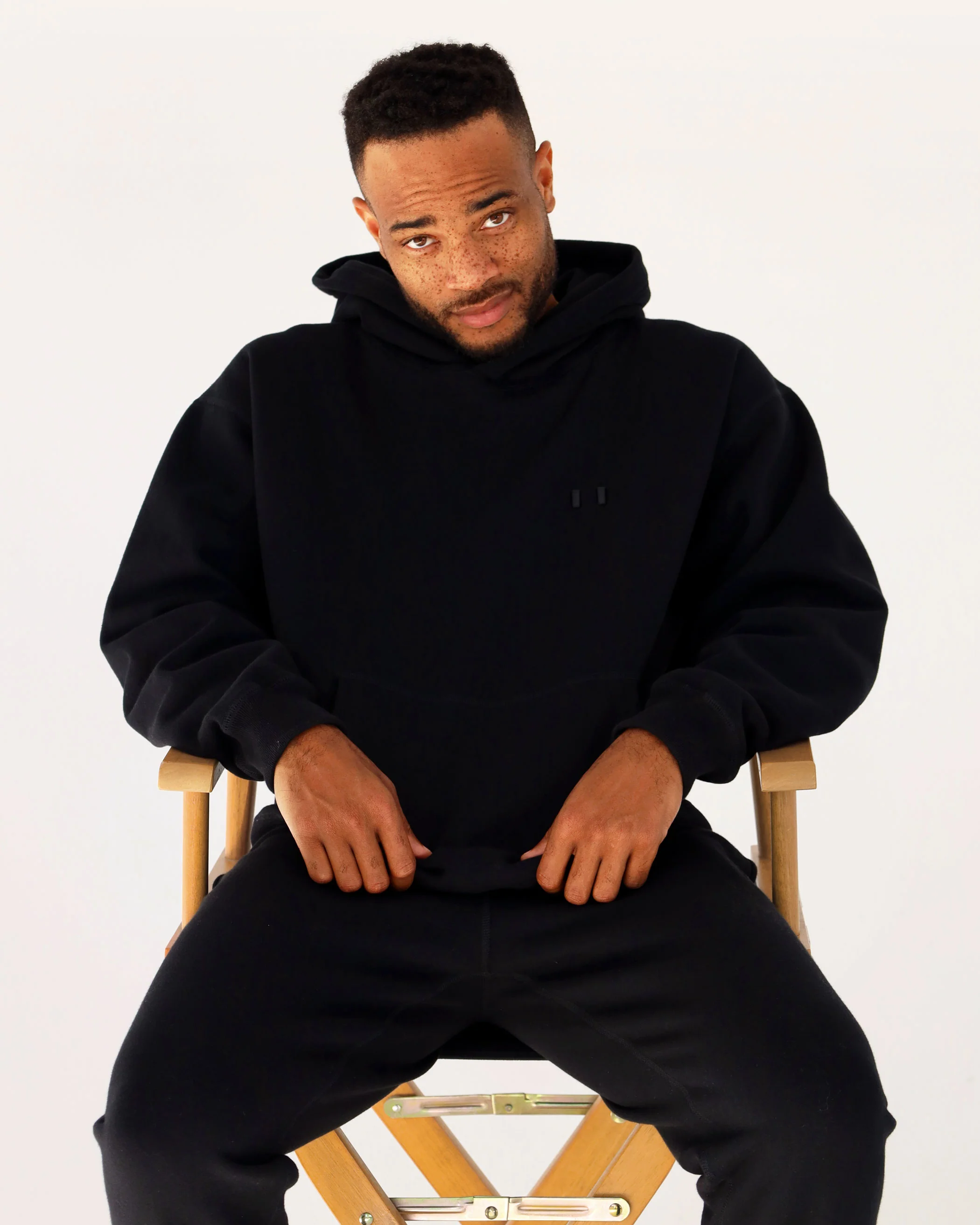 Flag Fleece Hoodie Black - Unisex - Image 9