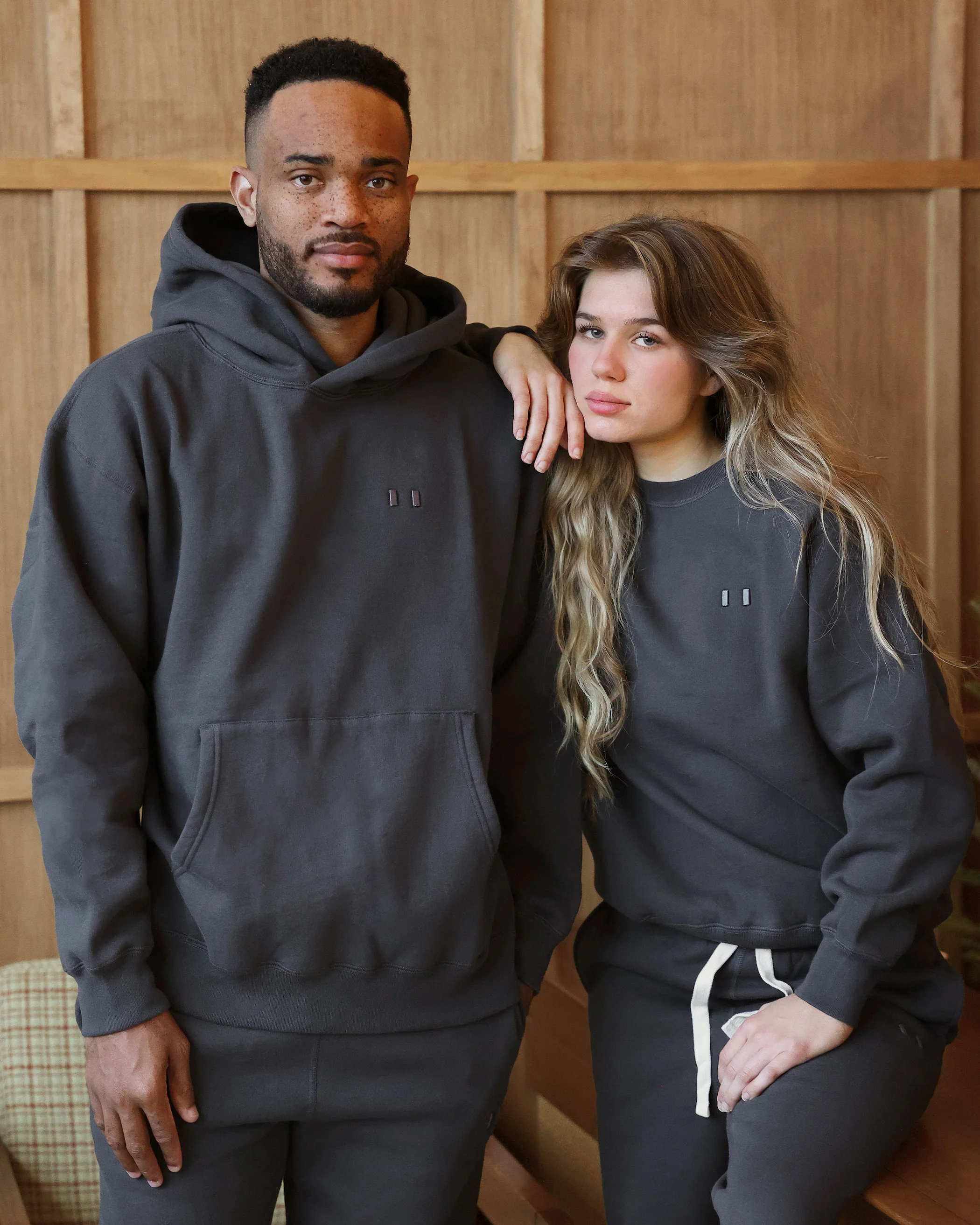 Flag Fleece Hoodie Coal - Unisex - Image 6