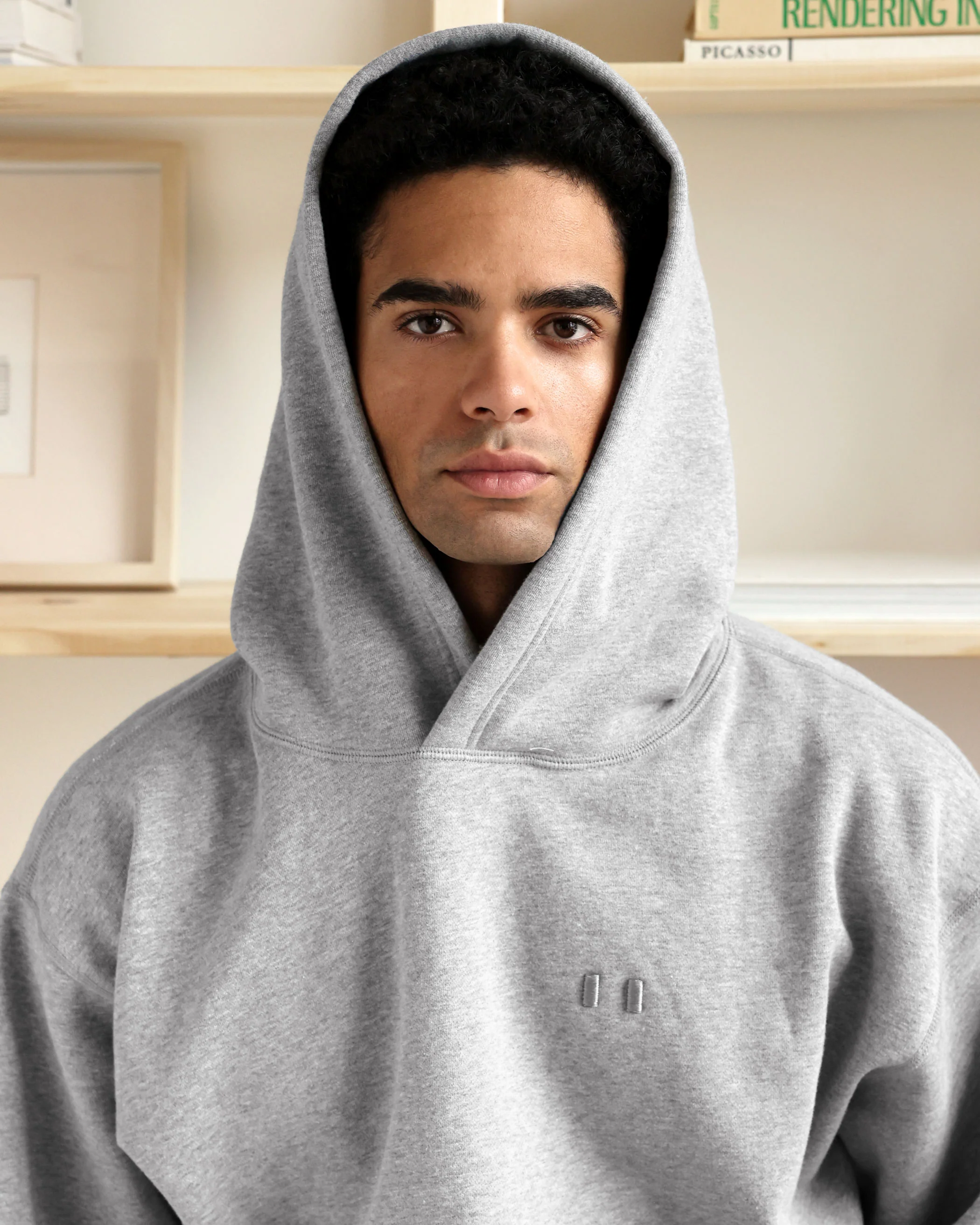 Flag Fleece Hoodie Heather Grey - Unisex - Image 7