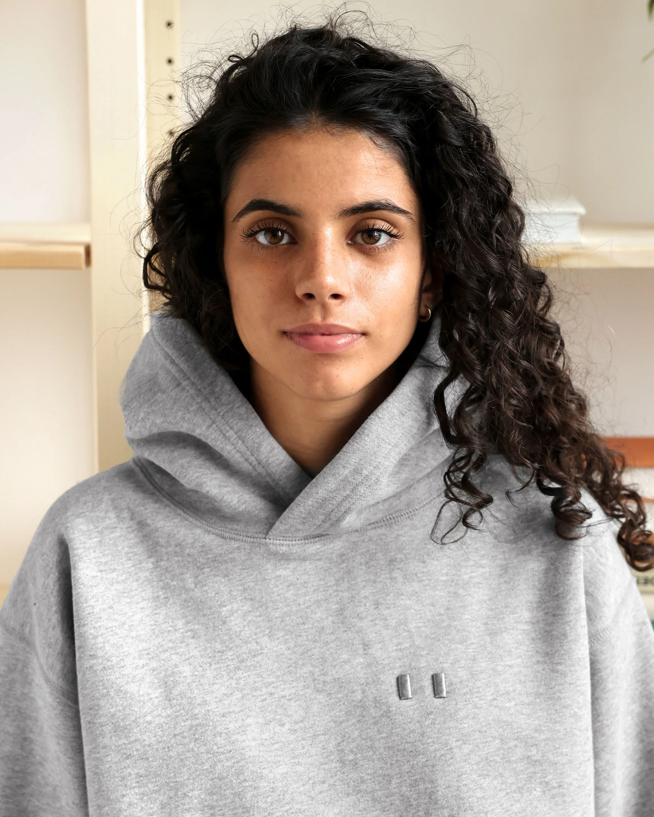 Flag Fleece Hoodie Heather Grey - Unisex - Image 8
