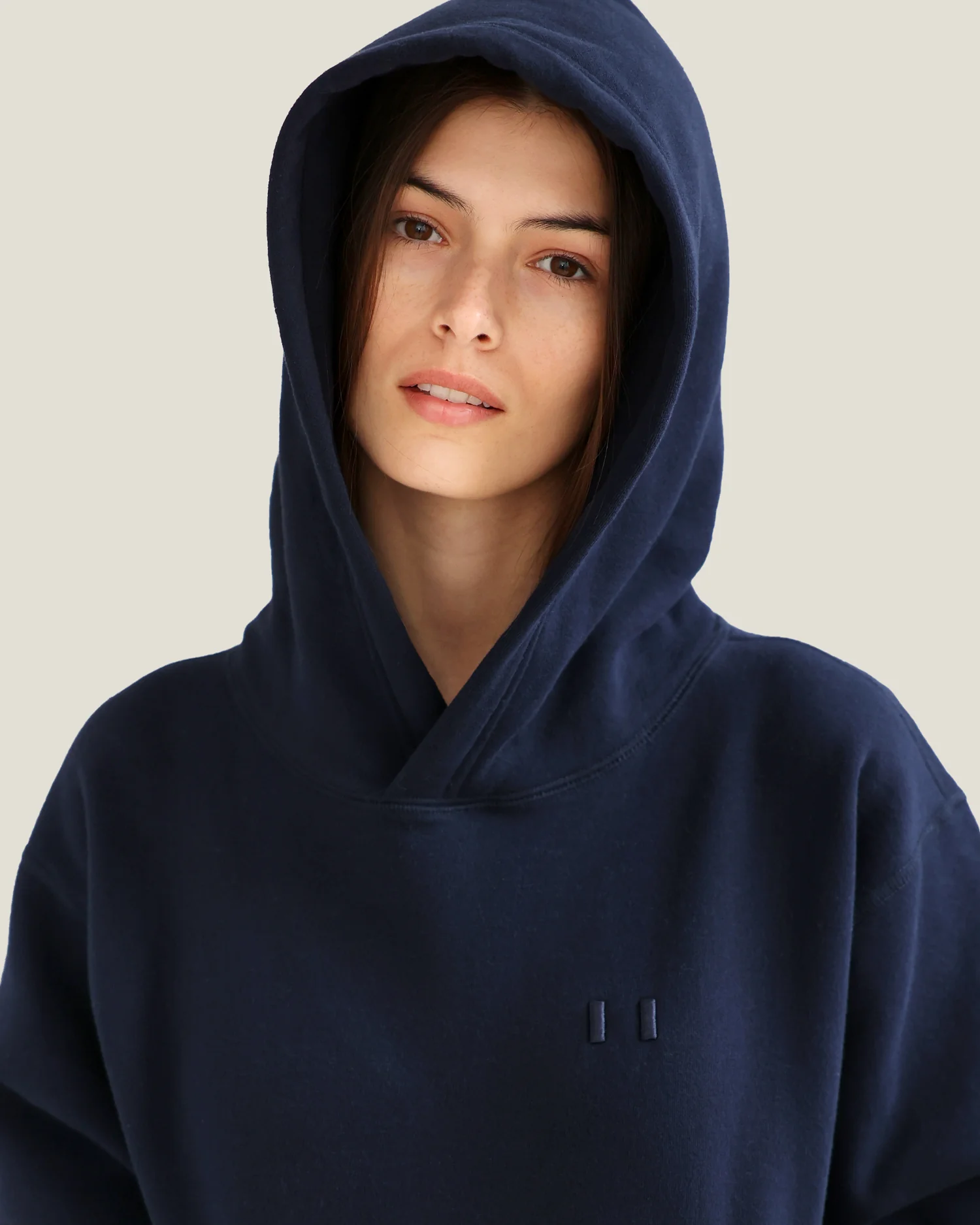 Flag Fleece Hoodie Navy - Unisex - Image 8