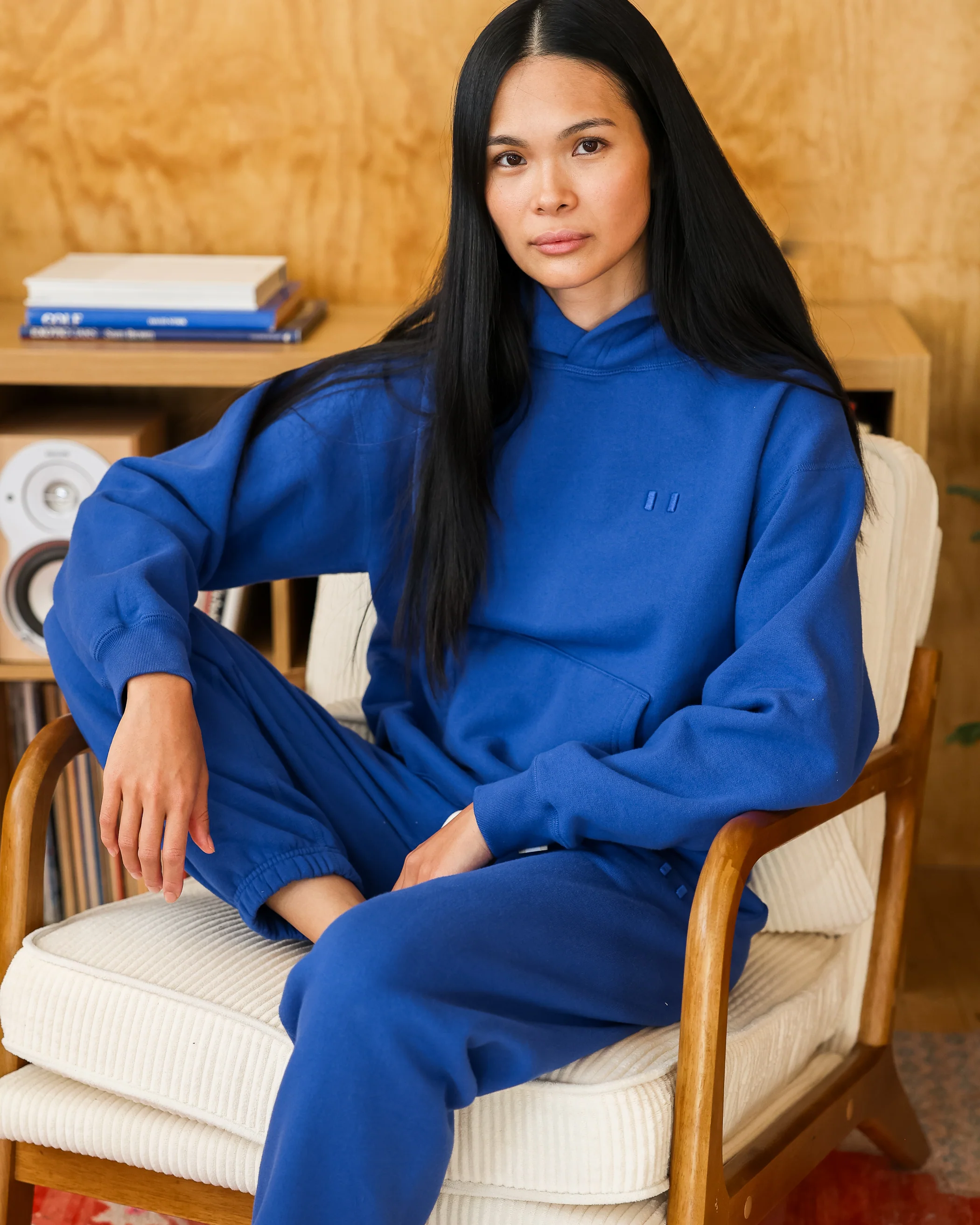 Flag Fleece Hoodie Royal - Unisex - Image 3