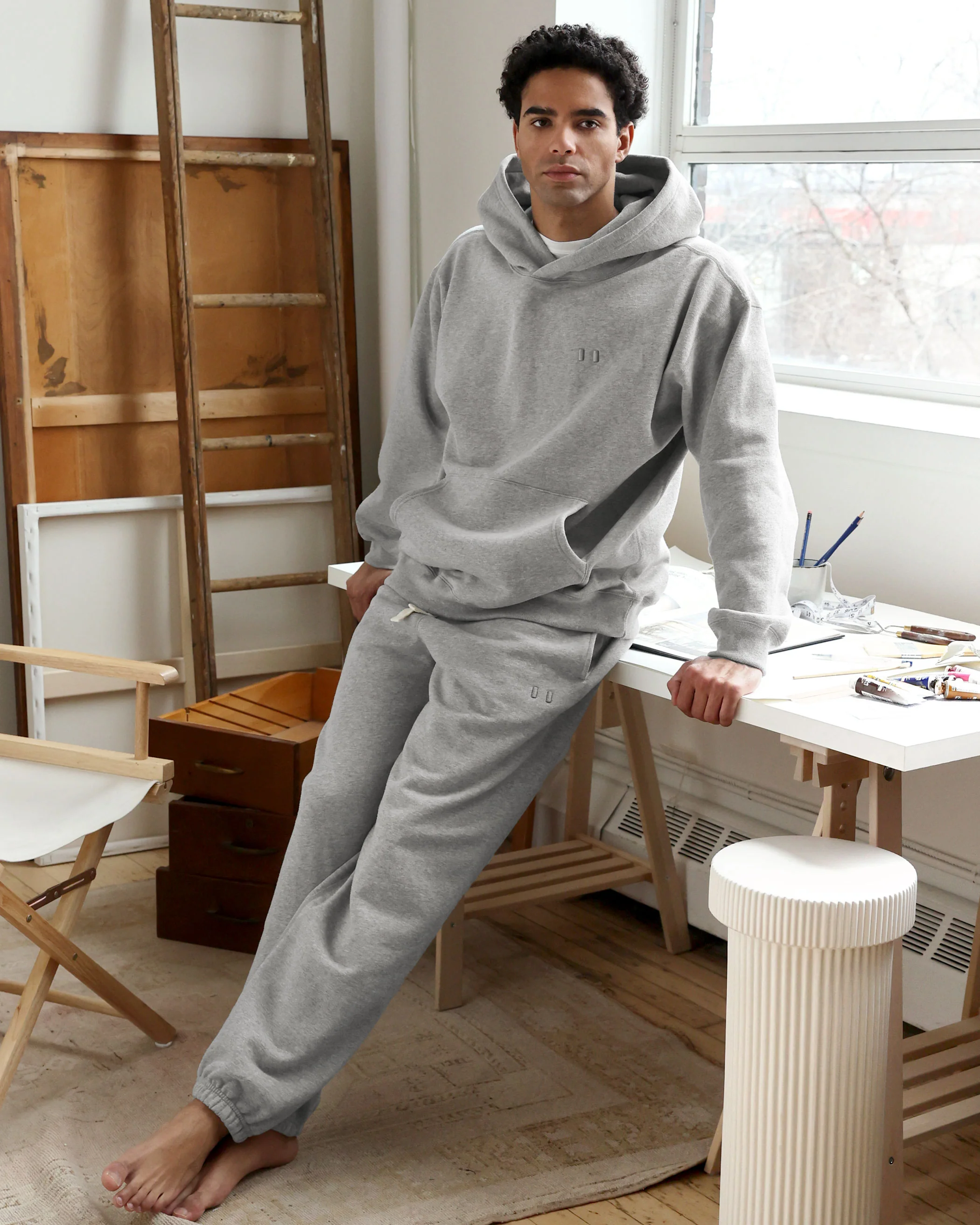 Flag Fleece Sweatpant Heather Grey - Unisex - Image 3