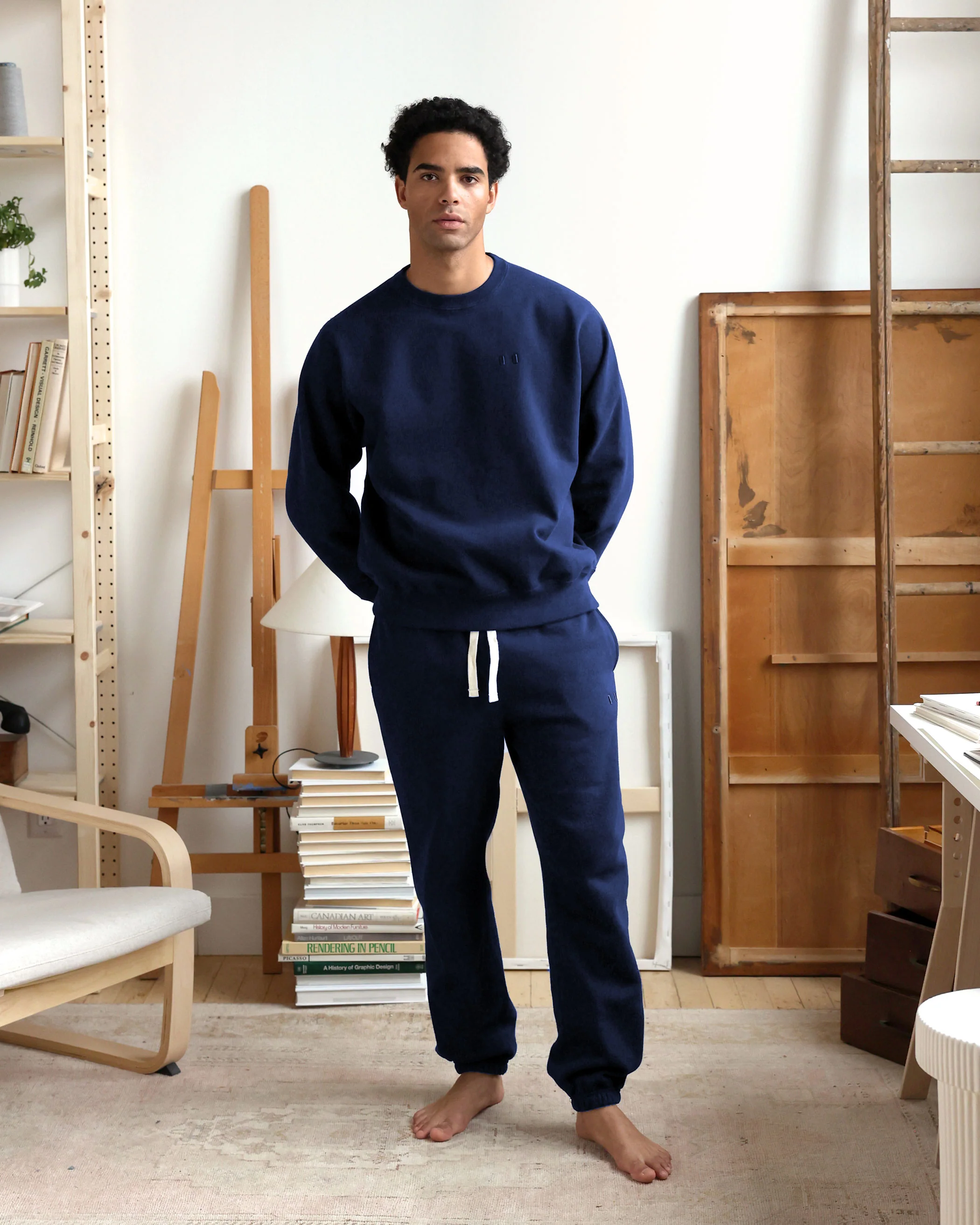 Flag Fleece Sweatpant Navy - Unisex - Image 3