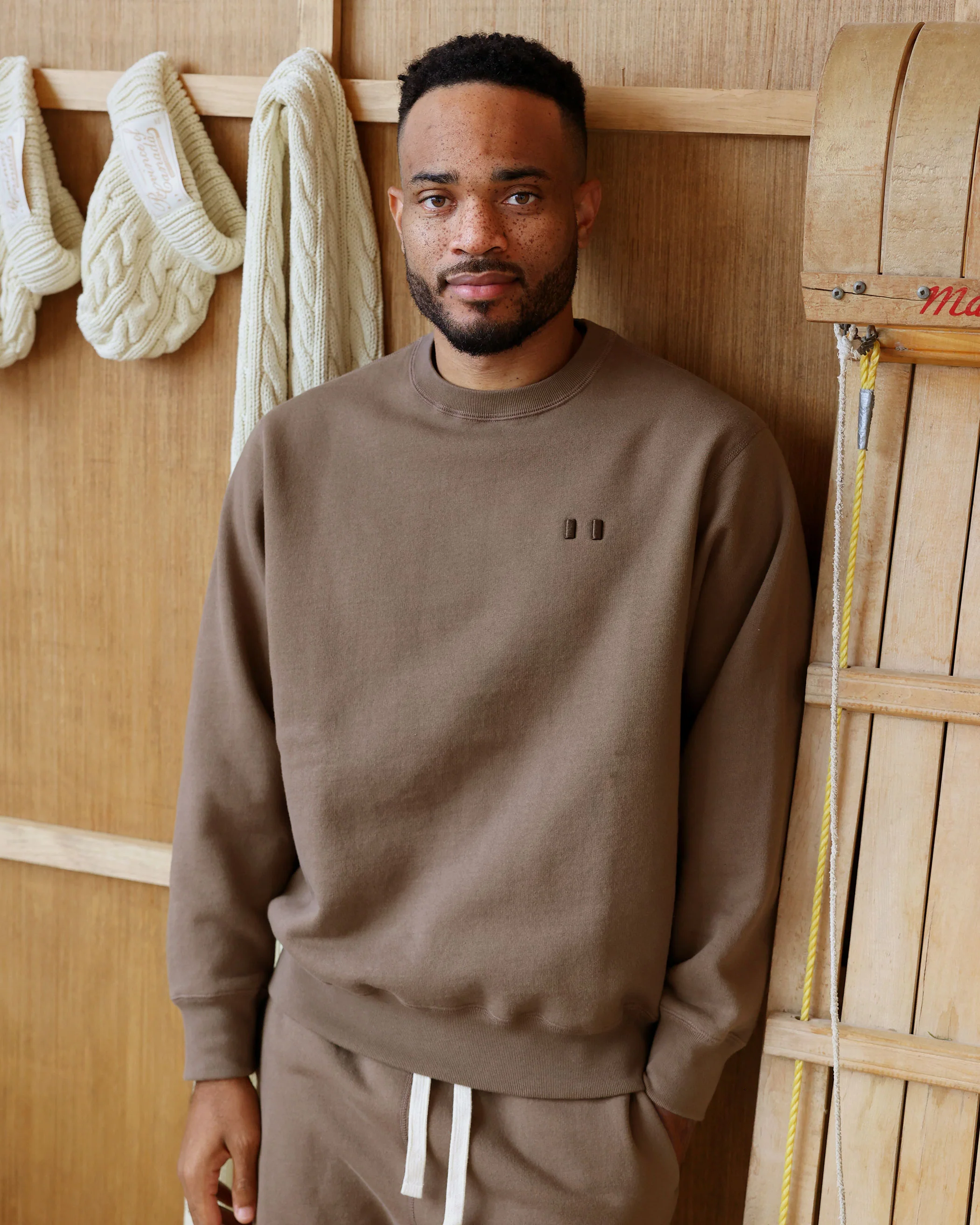 Flag Fleece Sweatshirt Chestnut - Unisex - Image 3