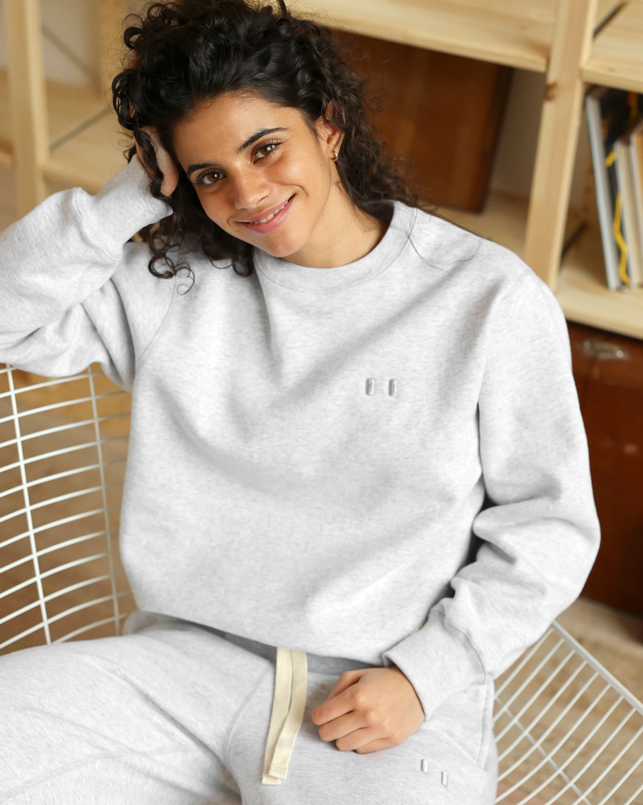 Flag Fleece Sweatshirt Cloud - Unisex - Image 3