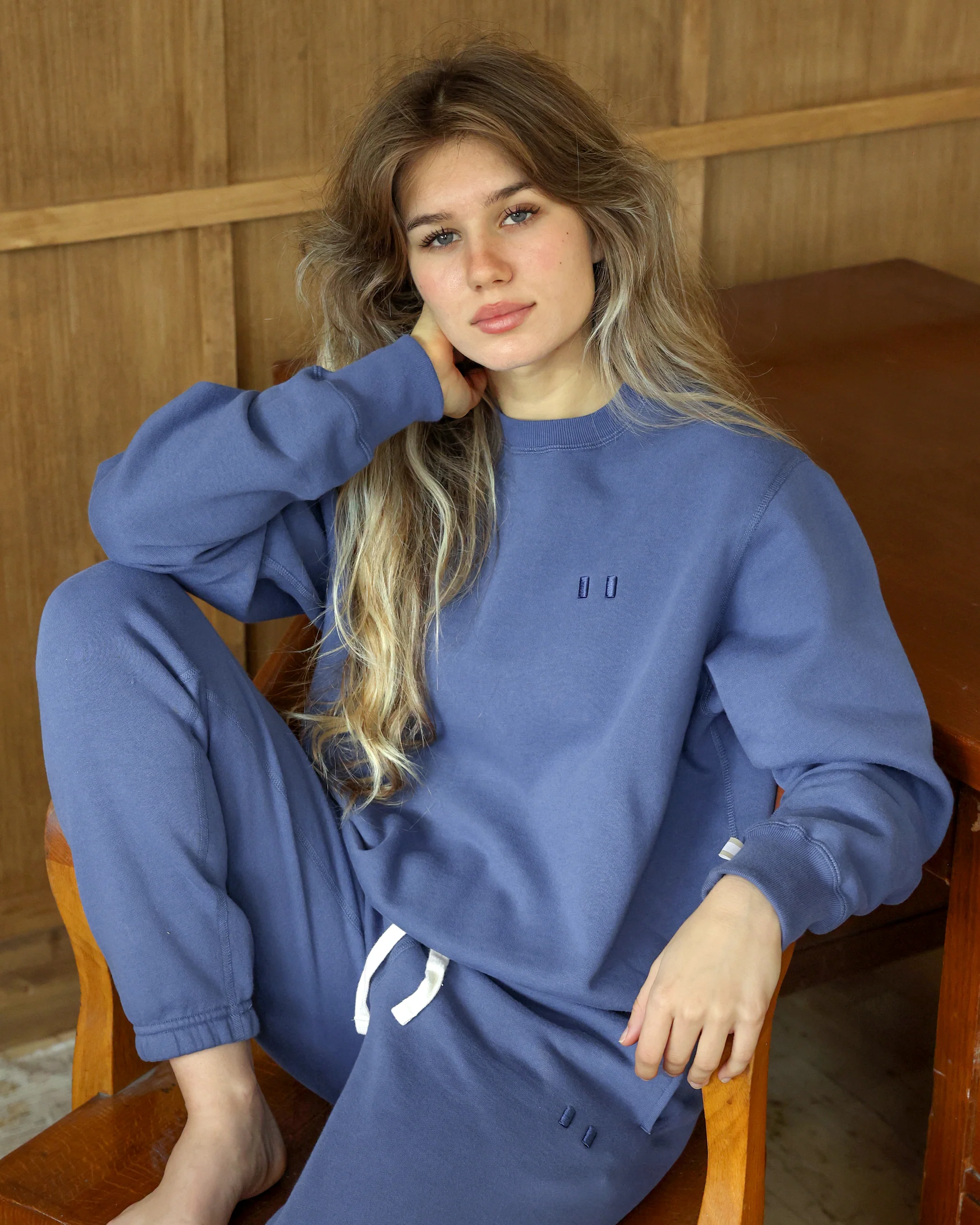 Flag Fleece Sweatshirt French Blue - Unisex - Image 3