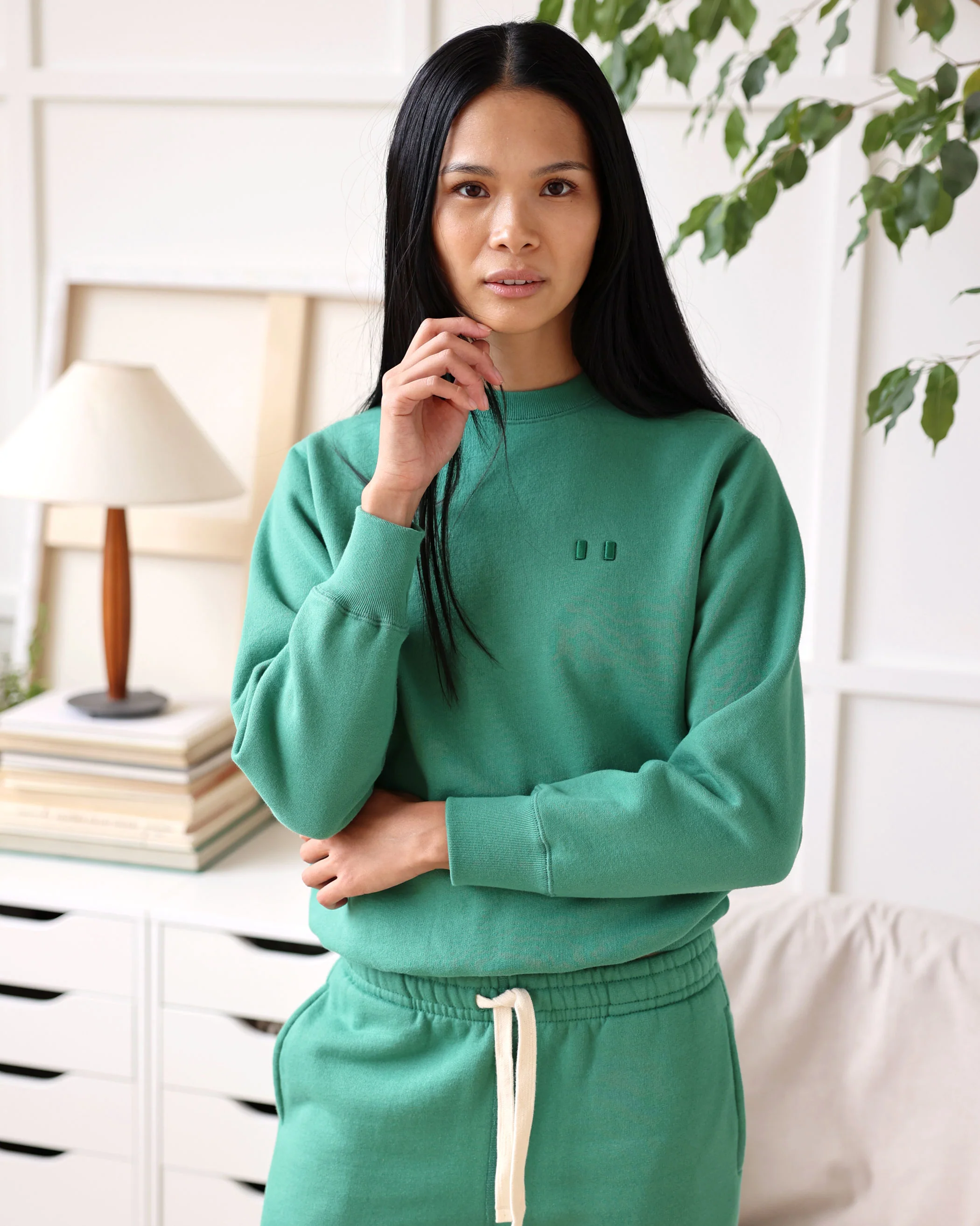 Flag Fleece Sweatshirt Green - Unisex - Image 3