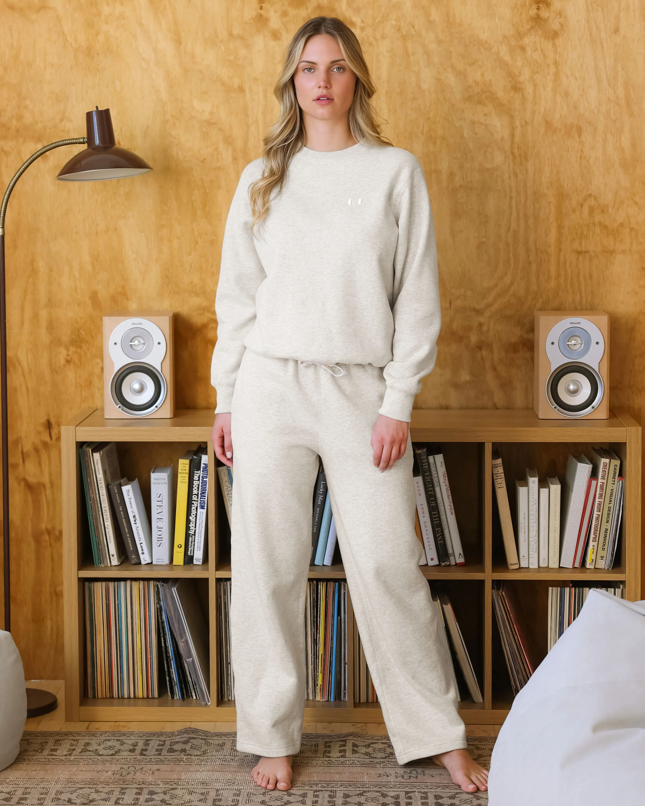 Flag Fleece Wide Leg Sweatpant Eggshell - Unisex - Image 2