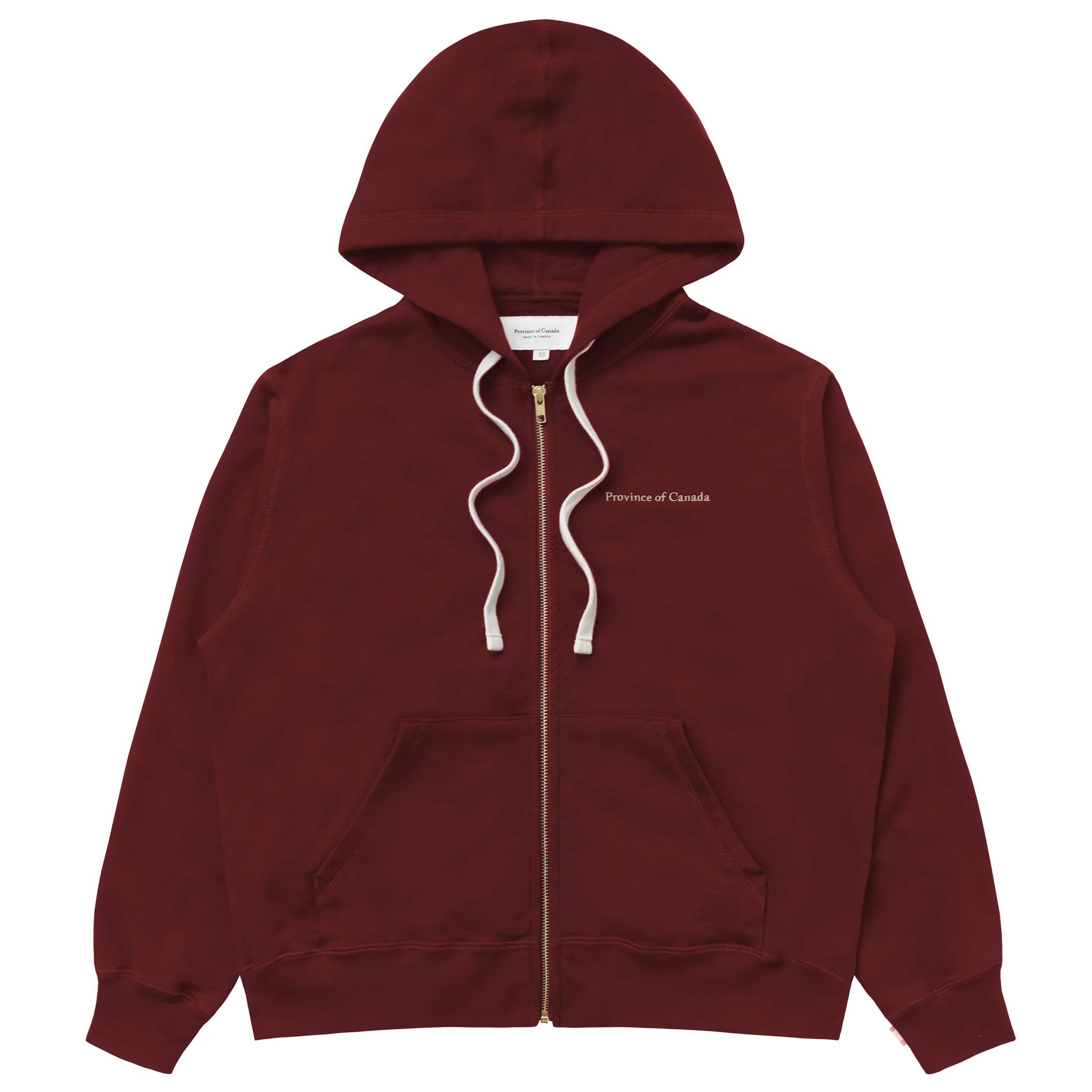 French Terry Zip Hoodie Burgundy - Unisex