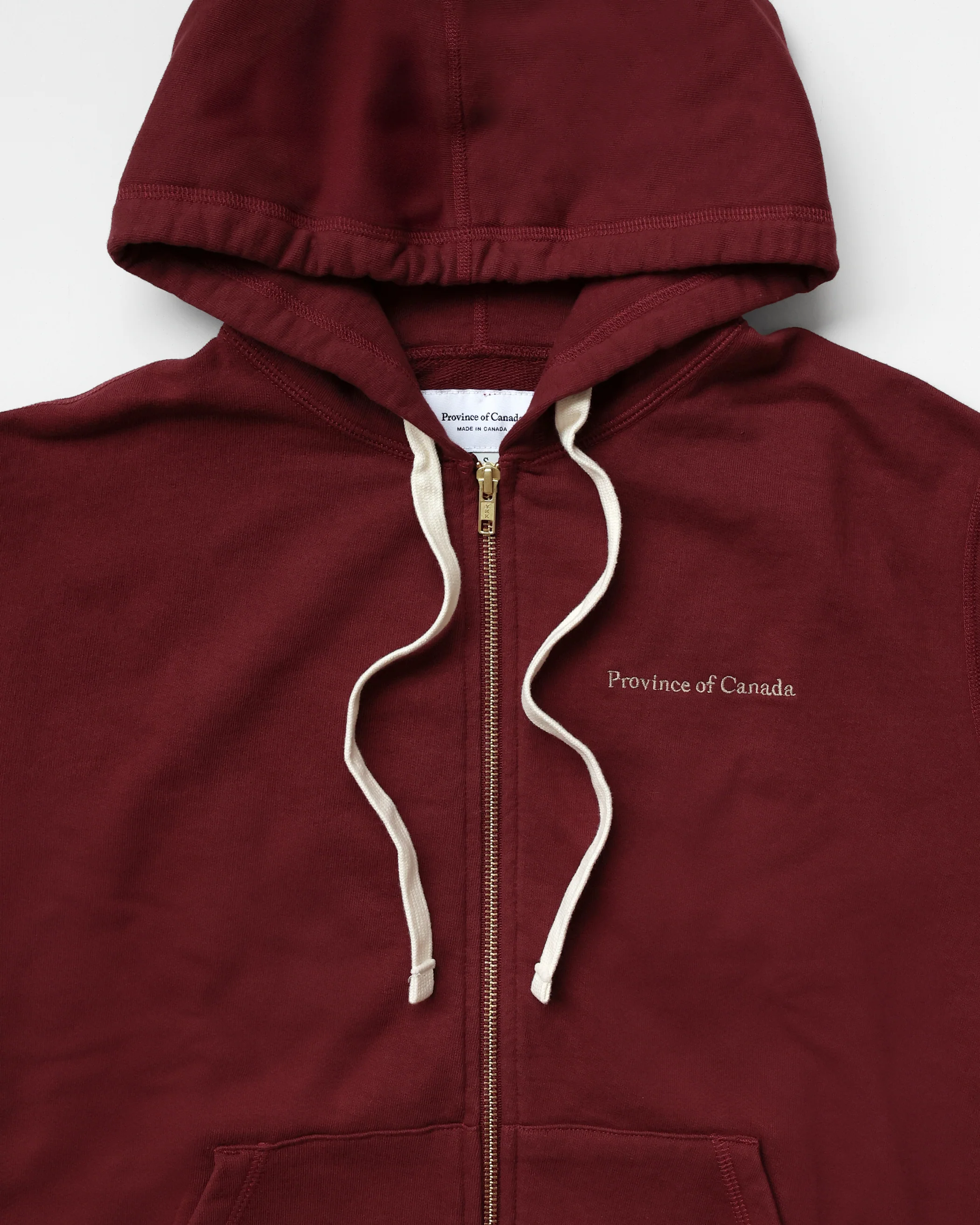 French Terry Zip Hoodie Burgundy - Unisex - Image 2