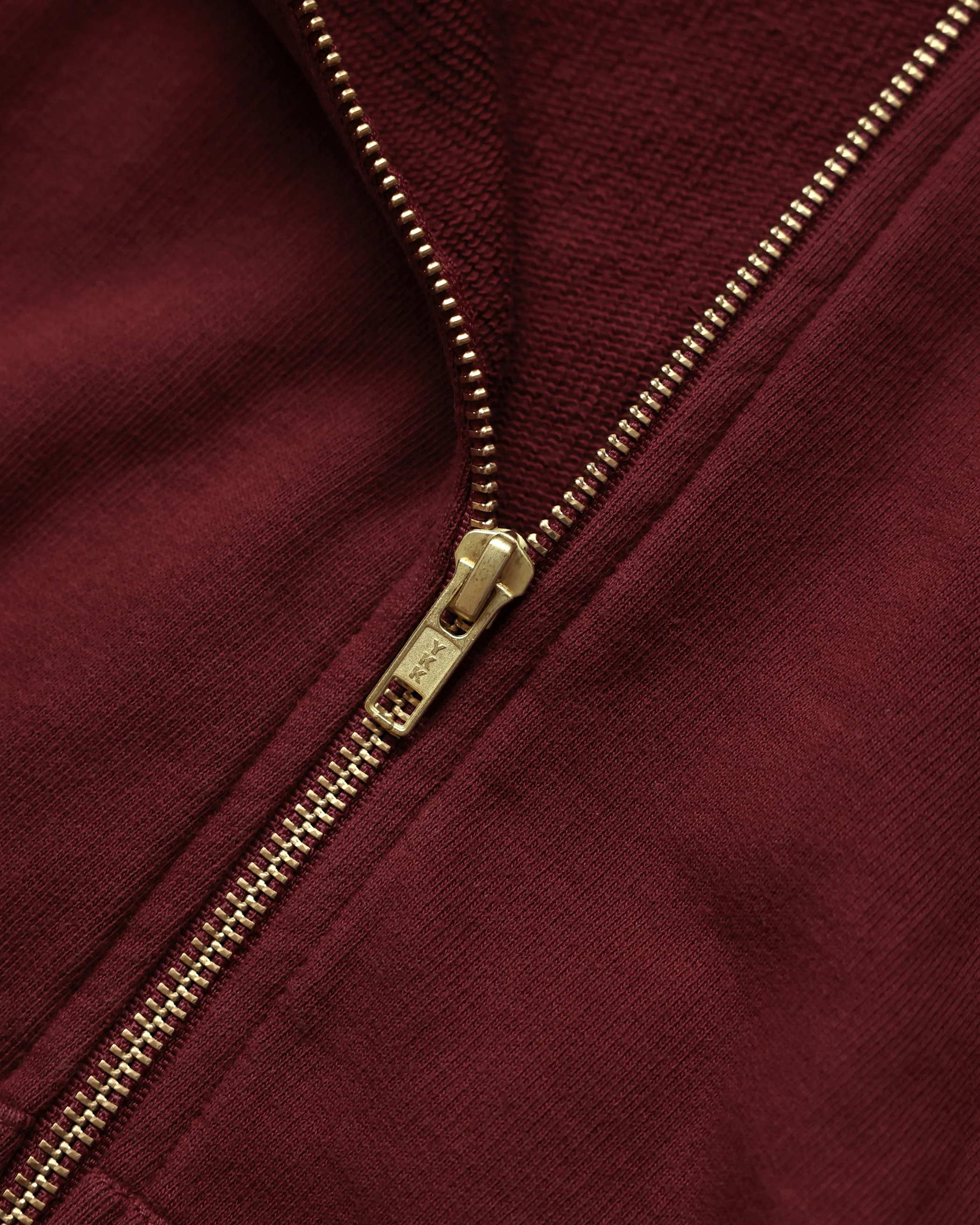 French Terry Zip Hoodie Burgundy - Unisex - Image 3