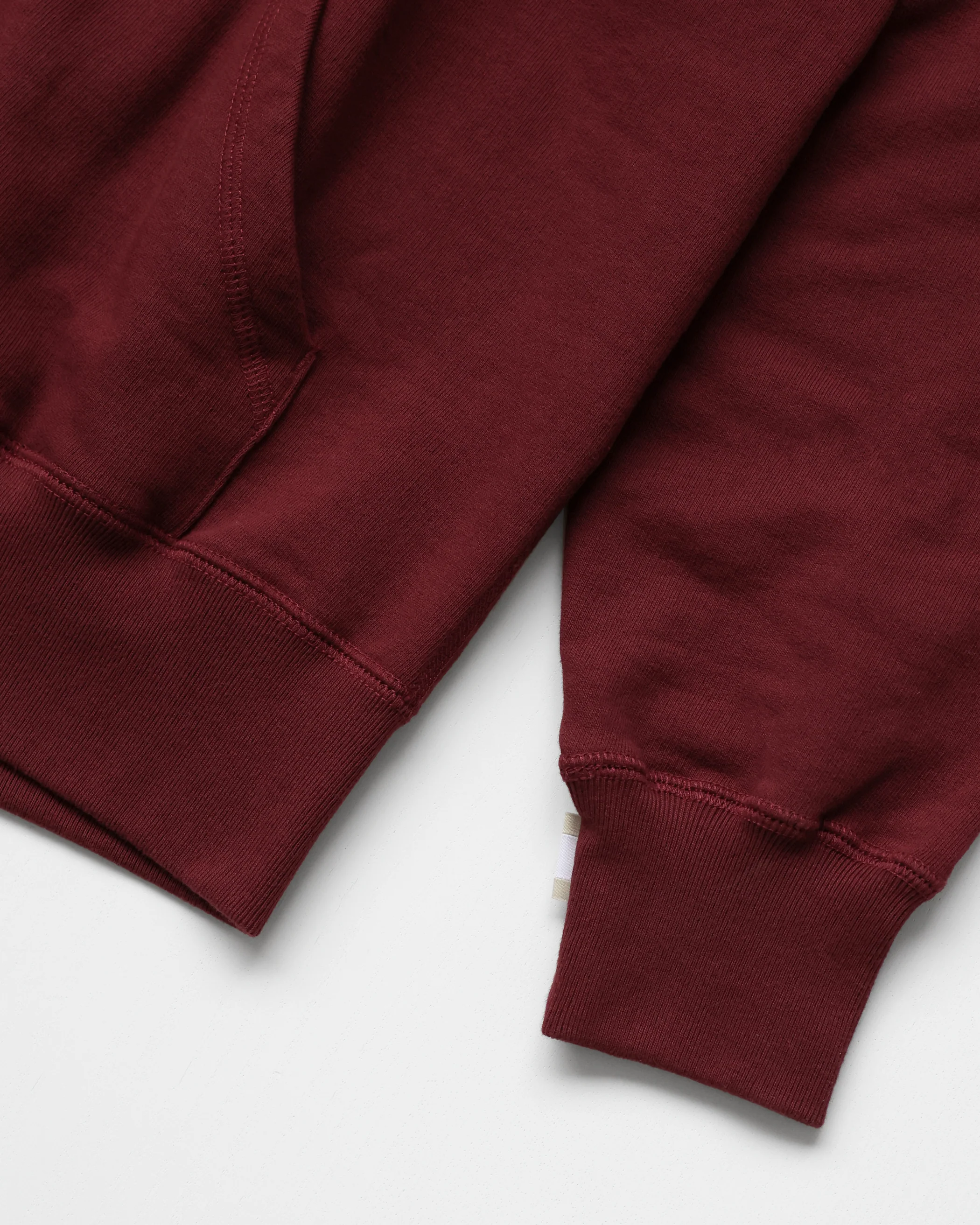 French Terry Zip Hoodie Burgundy - Unisex - Image 4