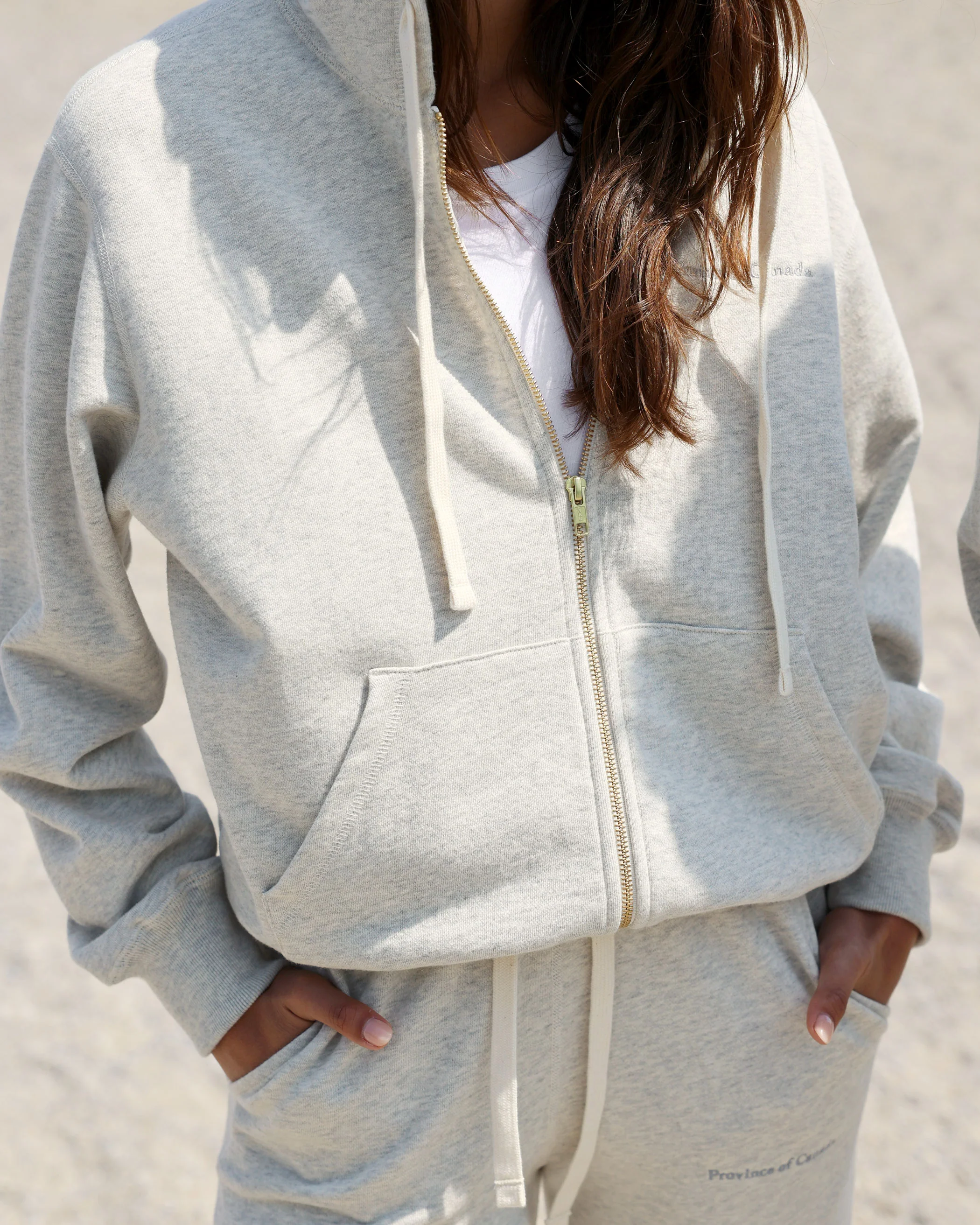 French Terry Zip Hoodie Eggshell - Unisex - Image 10