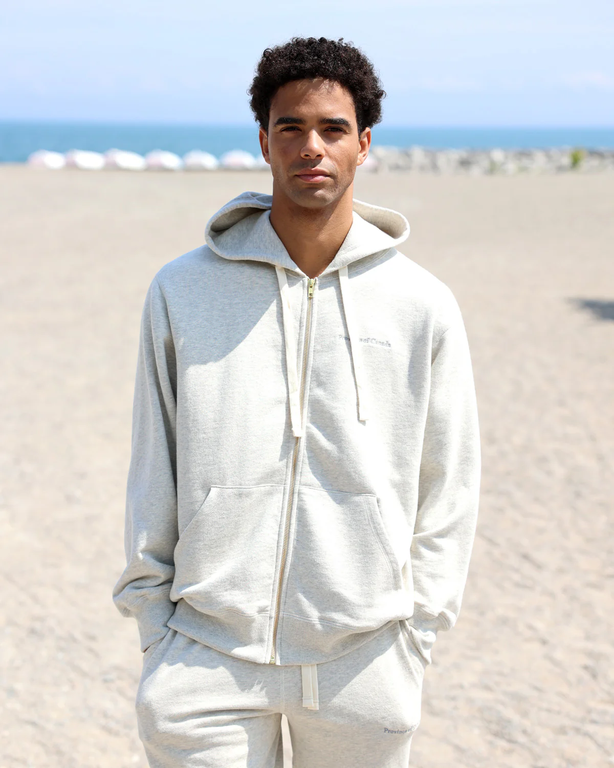 French Terry Zip Hoodie Eggshell - Unisex - Image 3