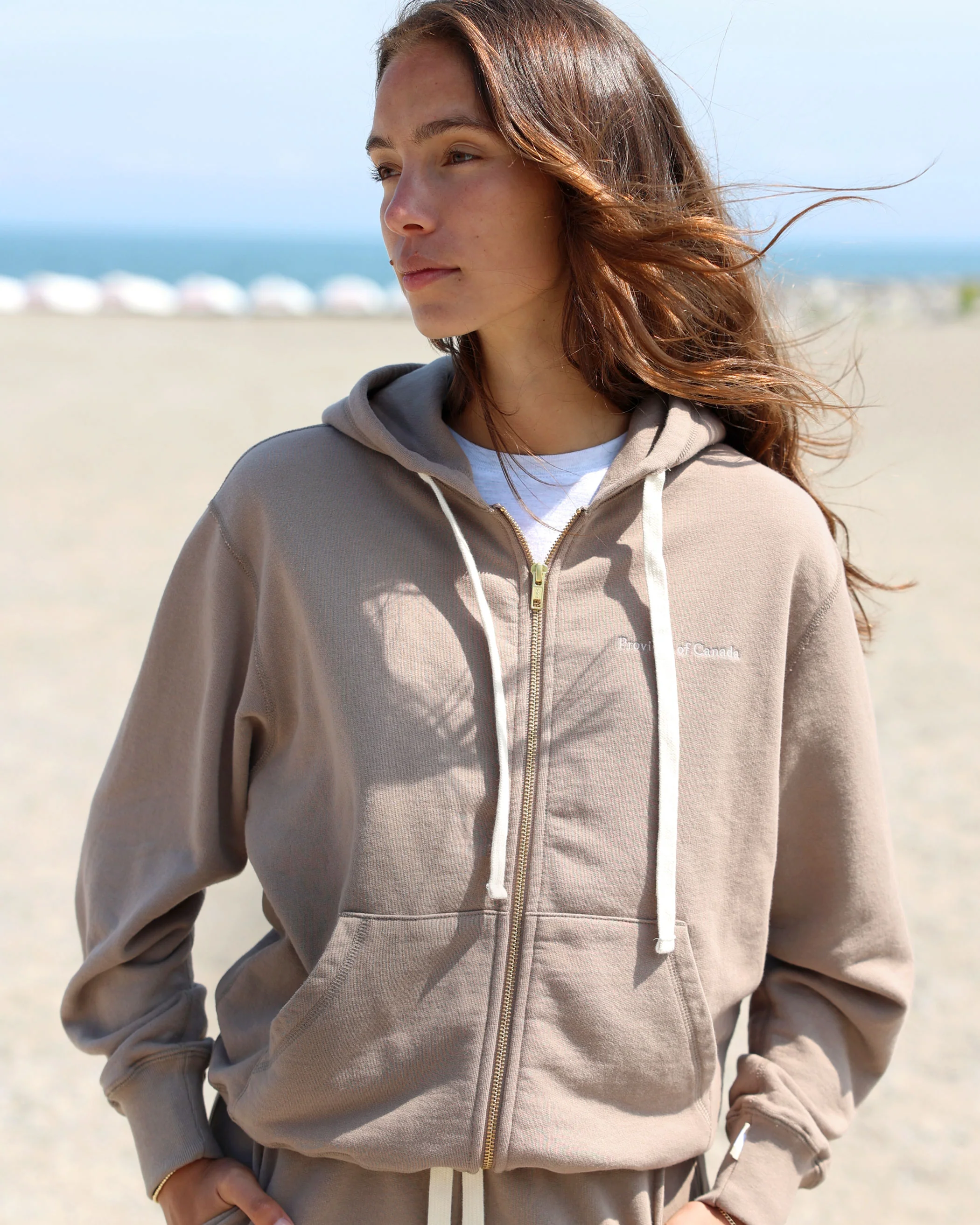 French Terry Zip Hoodie Mocha - Unisex - Image 3