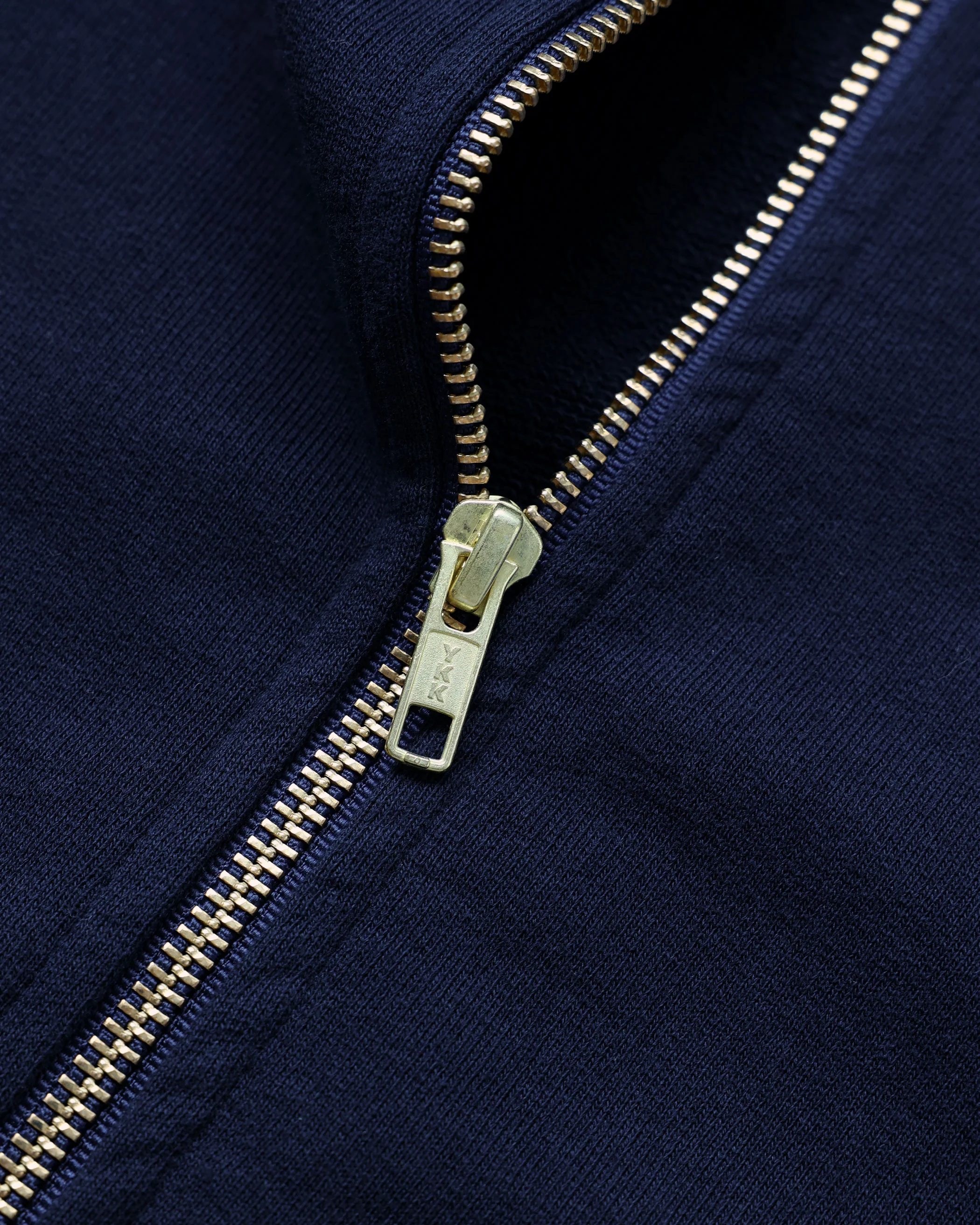 French Terry Zip Hoodie Navy - Unisex - Image 6
