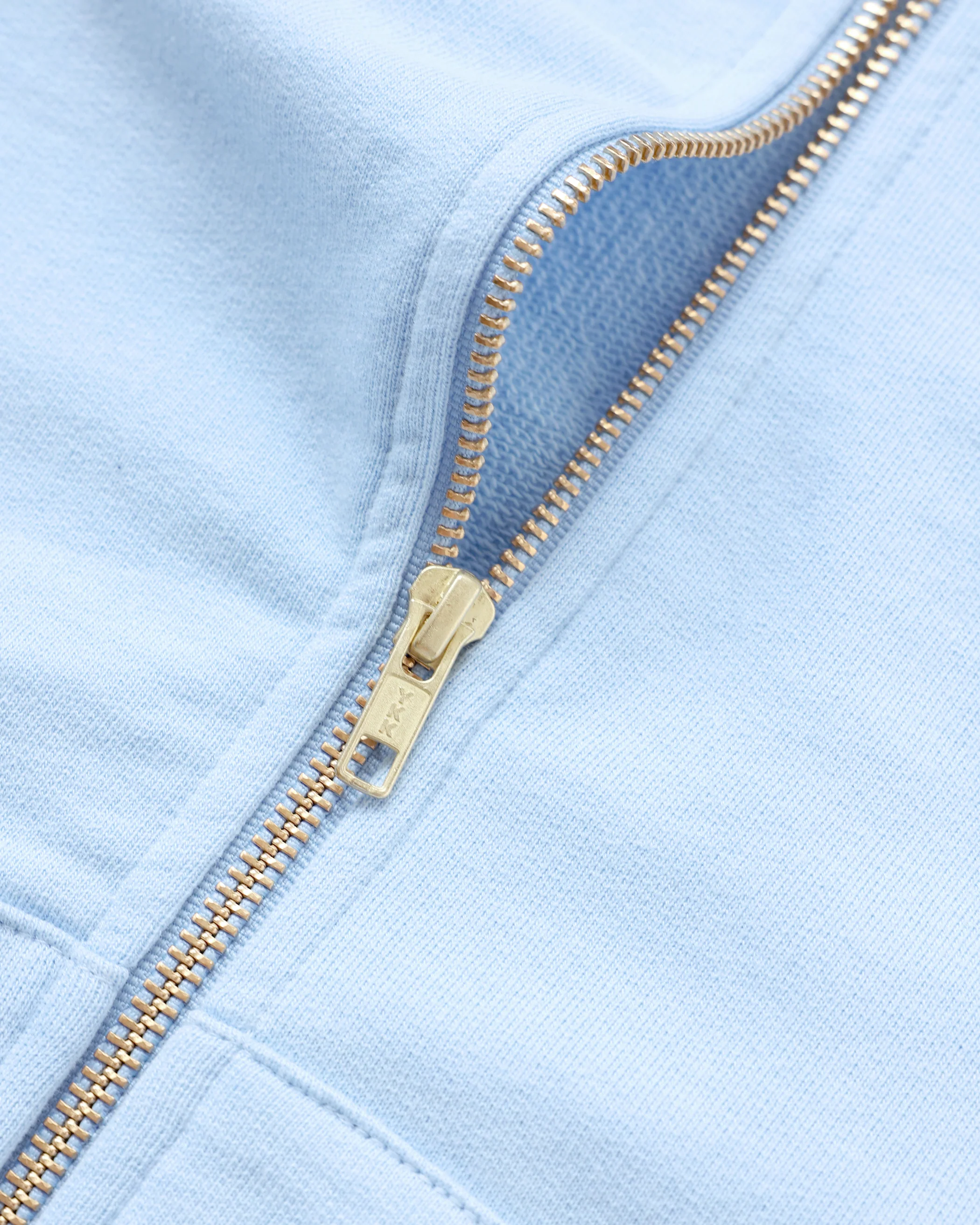 French Terry Zip Hoodie Sky Blue - Unisex - Image 5