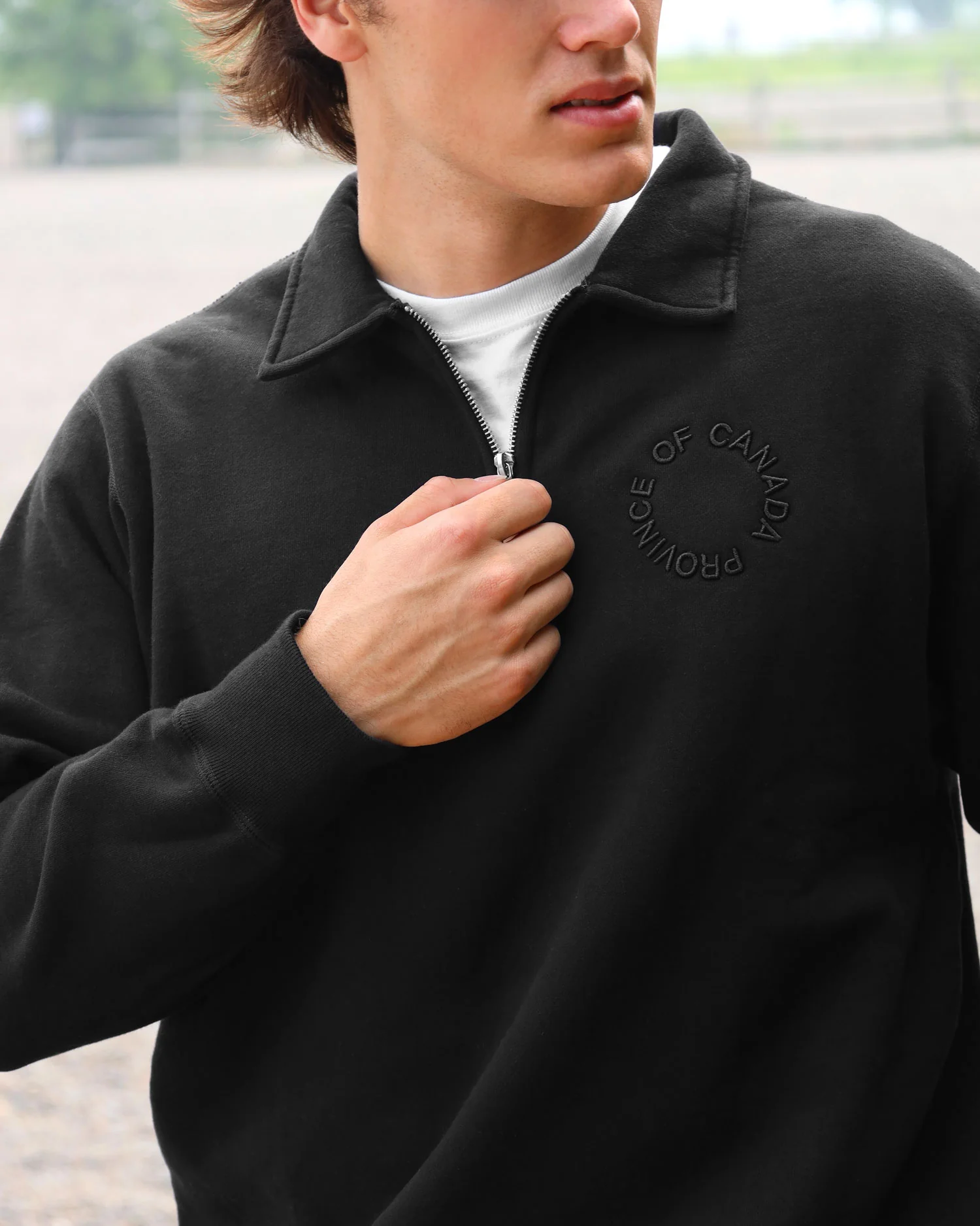 Half Zip Fleece Sweatshirt Black - Unisex - Image 7