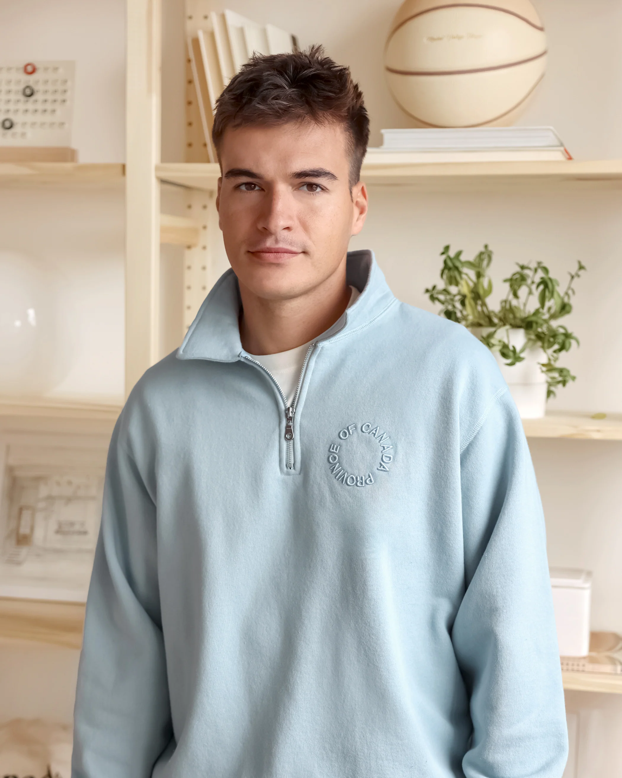 Half Zip Fleece Sweatshirt Blueish - Unisex - Image 3