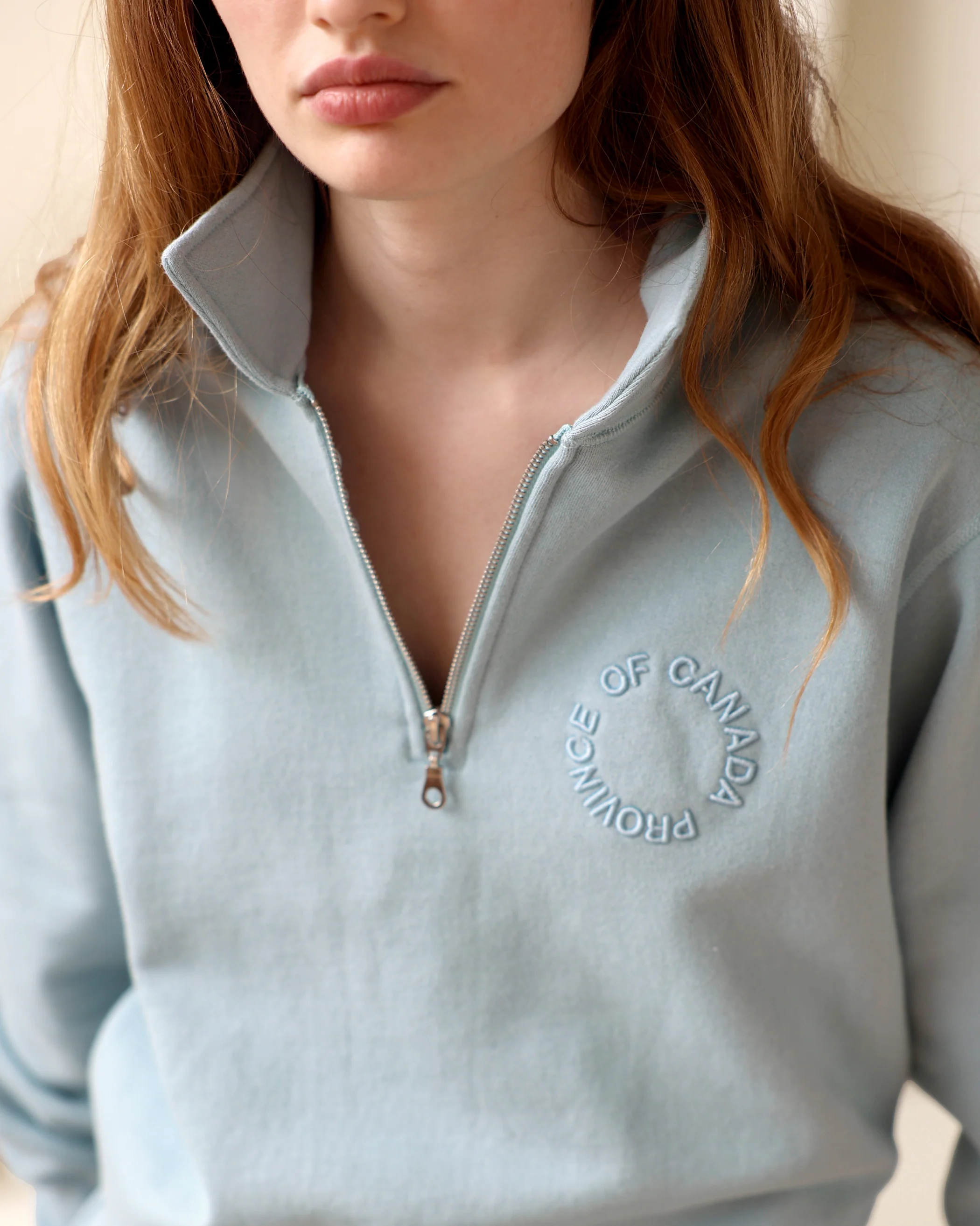 Half Zip Fleece Sweatshirt Blueish - Unisex - Image 8