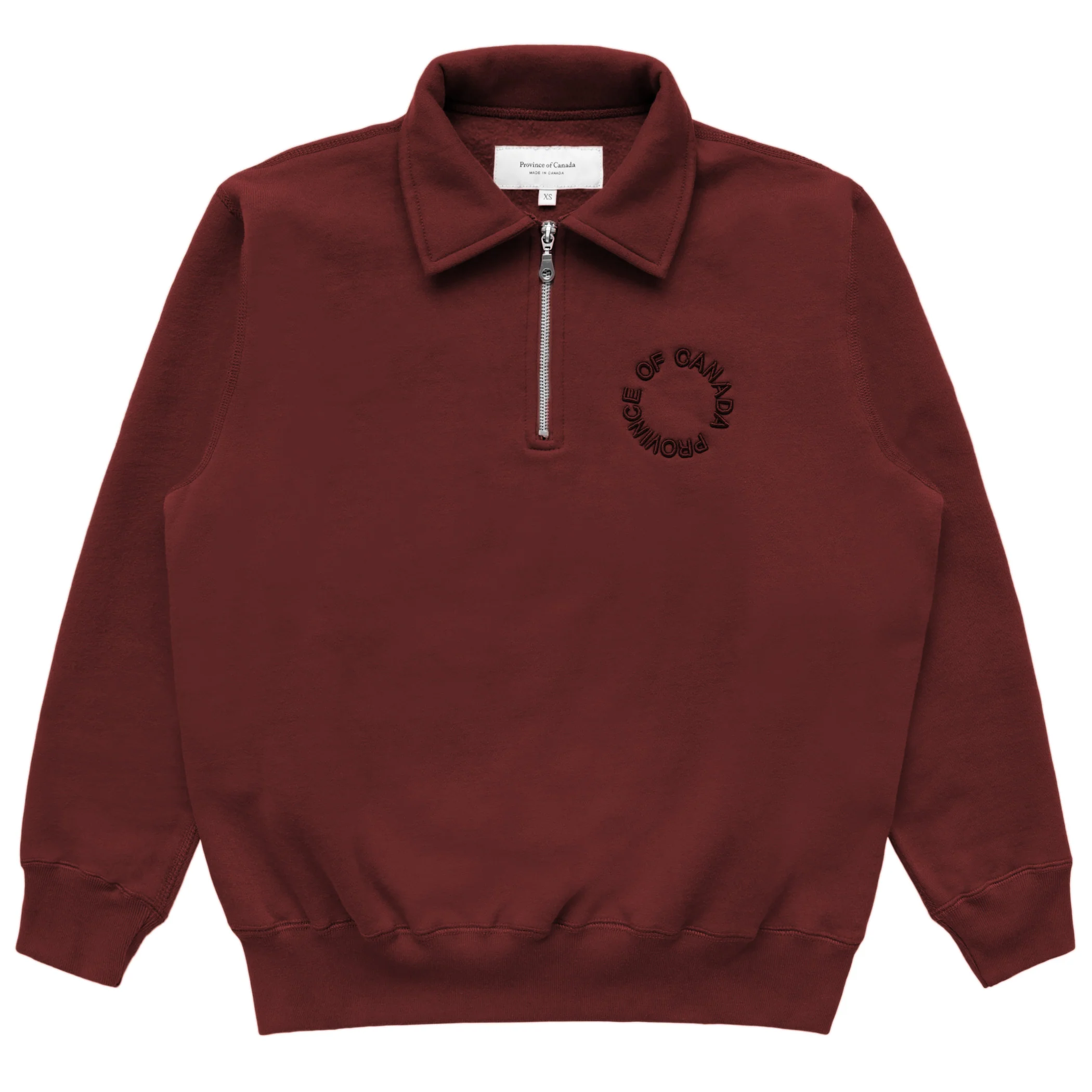 Half Zip Fleece Sweatshirt Burgundy - Unisex