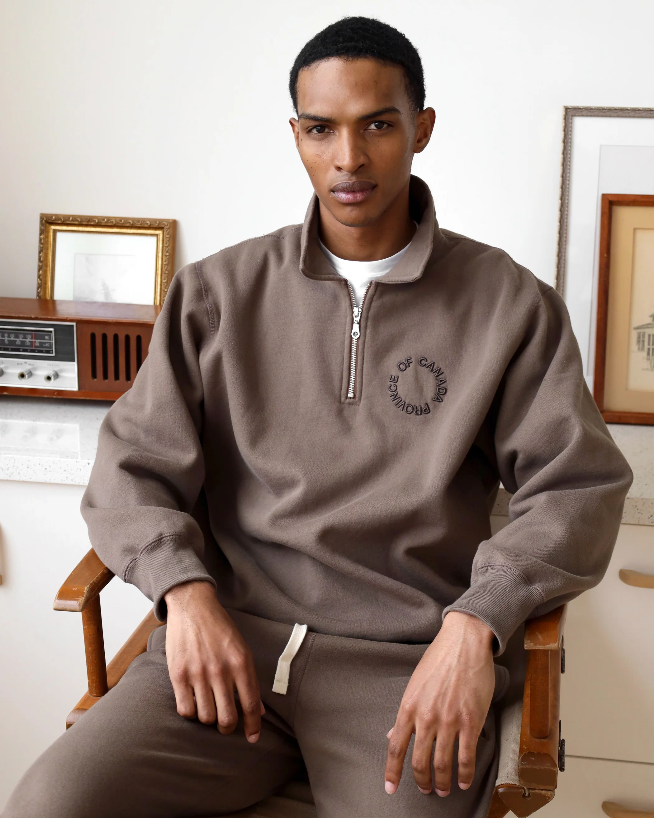 Half Zip Fleece Sweatshirt Chestnut - Unisex - Image 8
