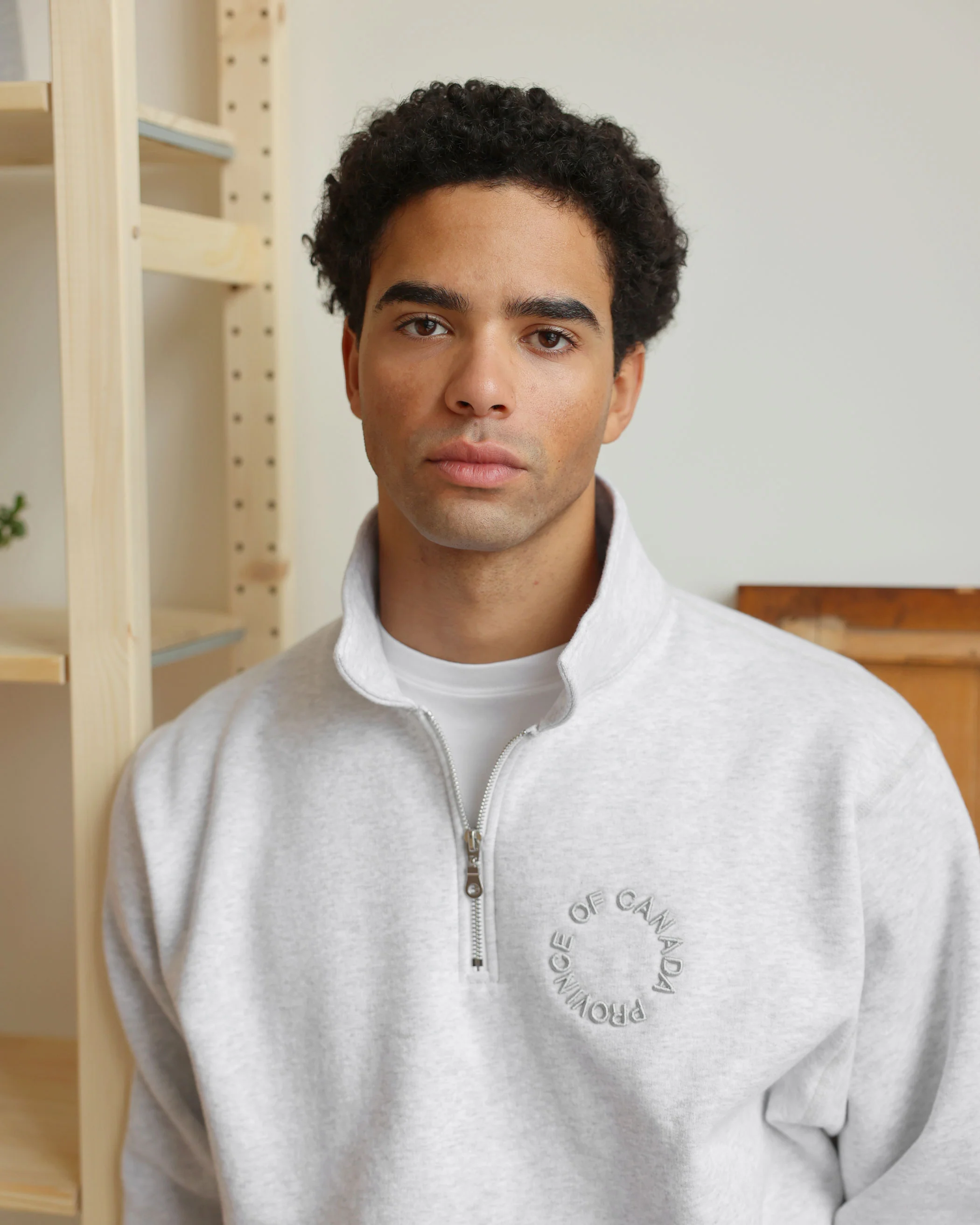 Half Zip Fleece Sweatshirt Cloud - Unisex - Image 3