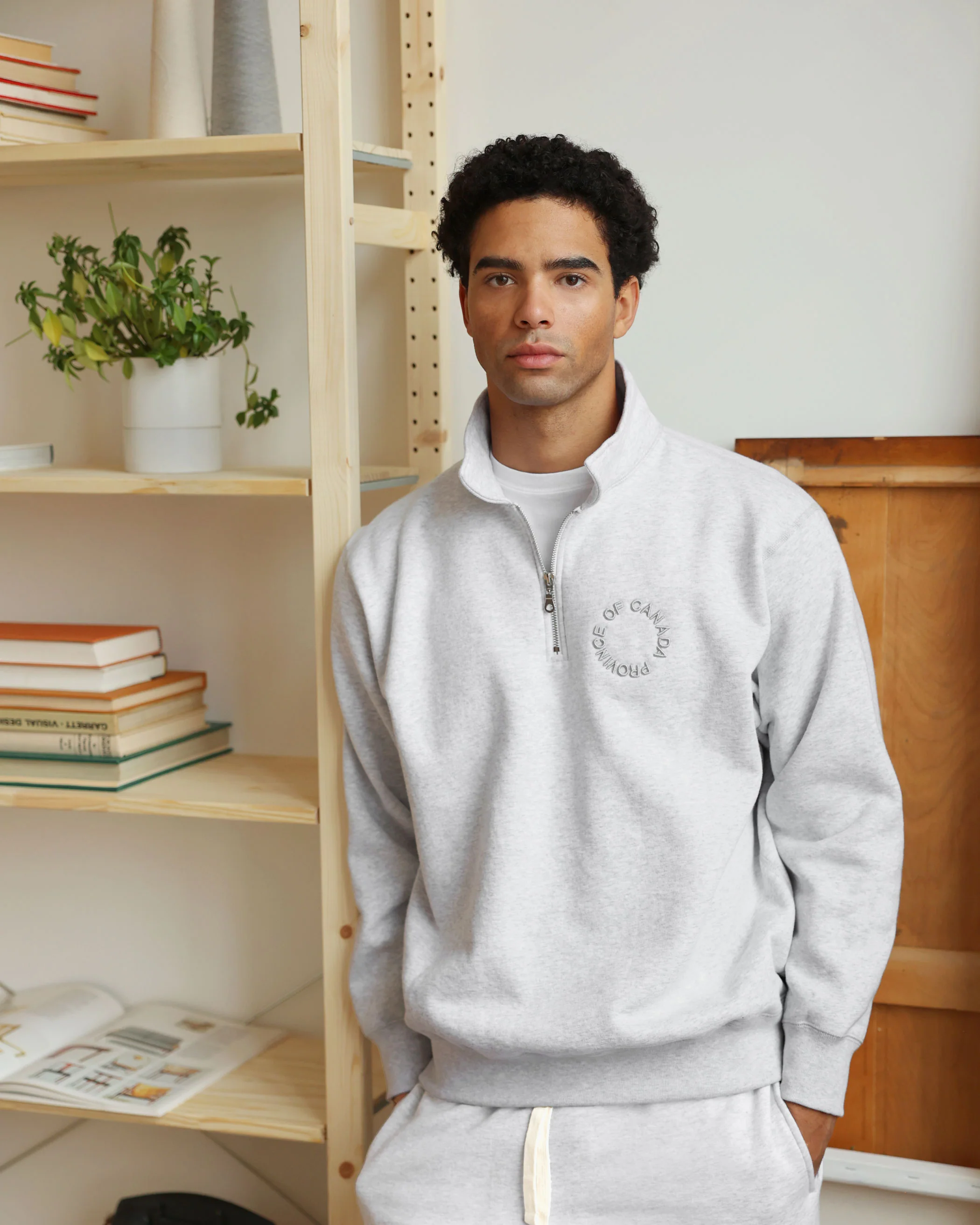 Half Zip Fleece Sweatshirt Cloud - Unisex - Image 8
