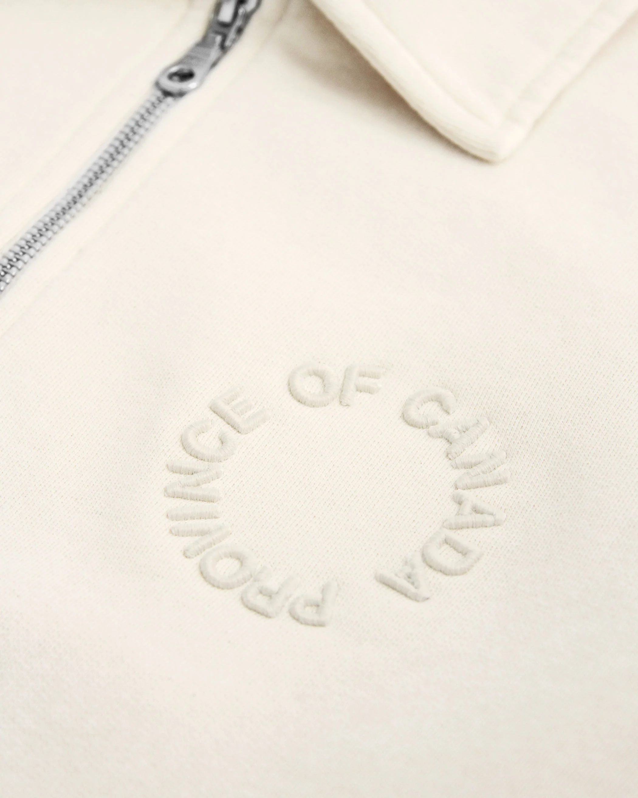 Half Zip Fleece Sweatshirt Cream - Unisex - Image 4