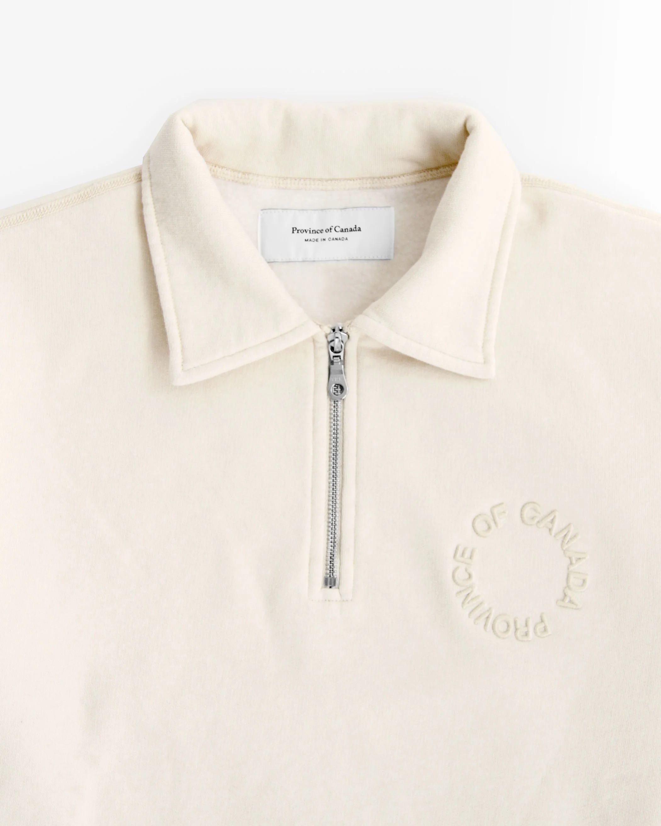 Half Zip Fleece Sweatshirt Cream - Unisex - Image 5