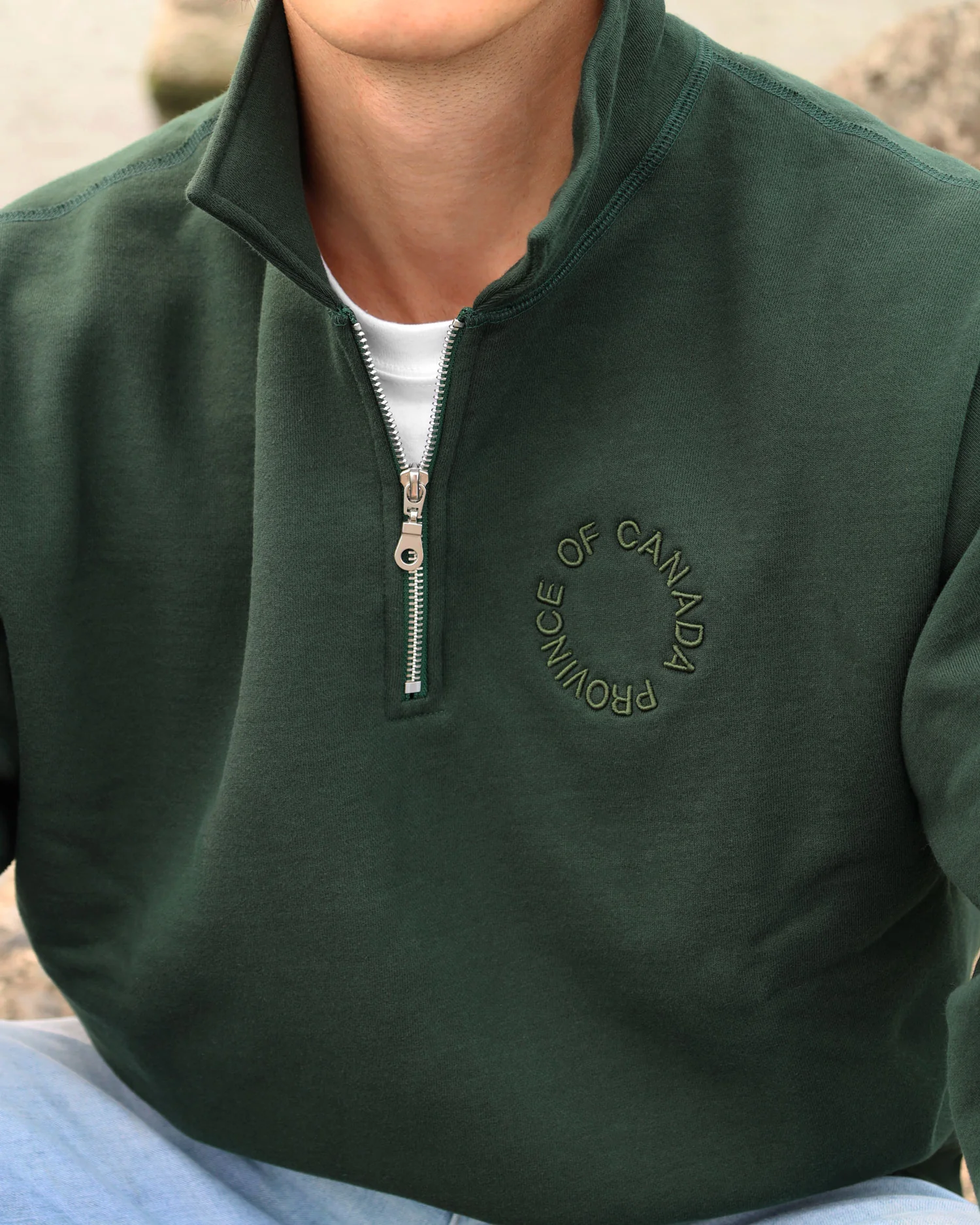 Half Zip Fleece Sweatshirt Forest - Unisex - Image 8