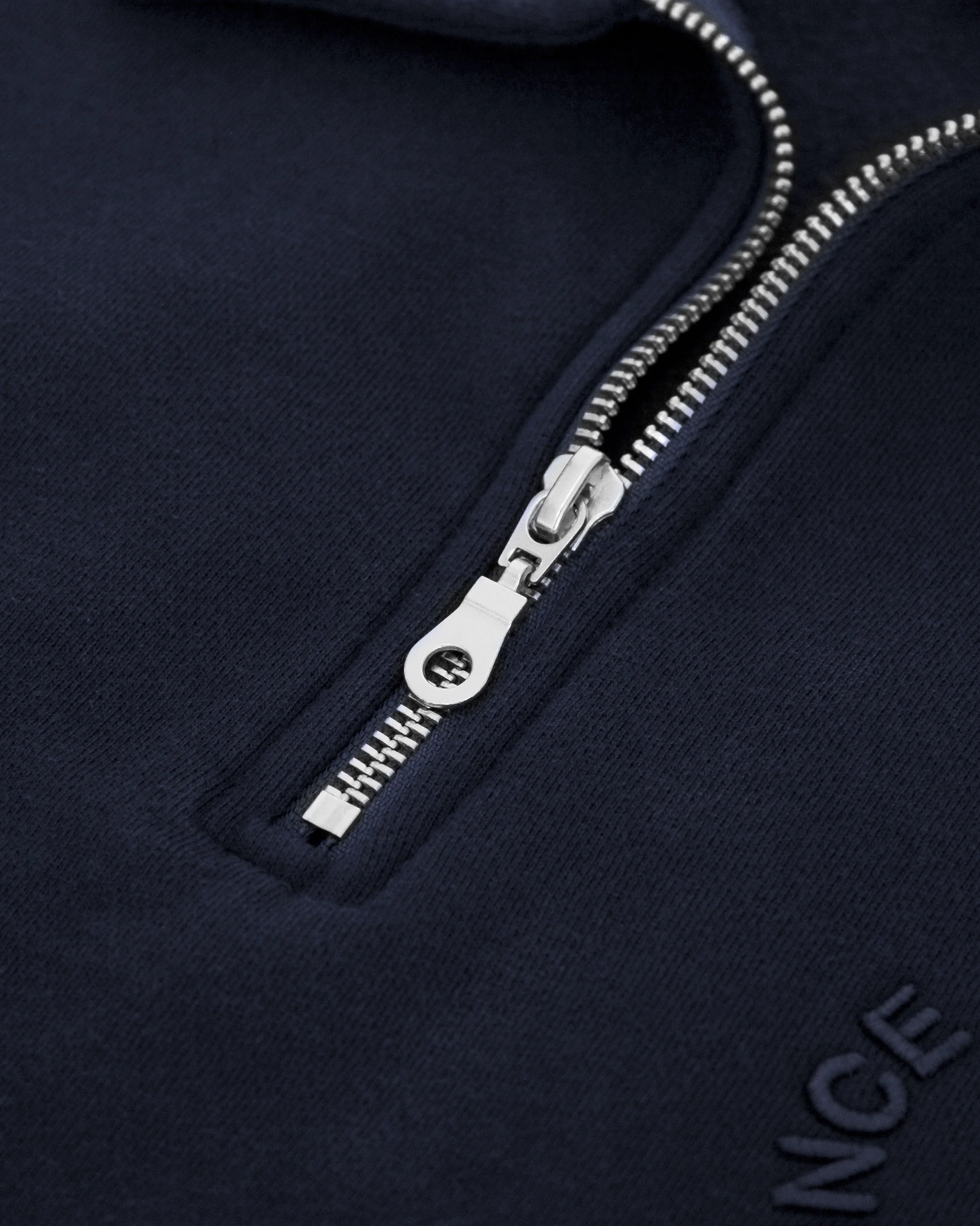 Half Zip Fleece Sweatshirt Navy - Unisex - Image 6