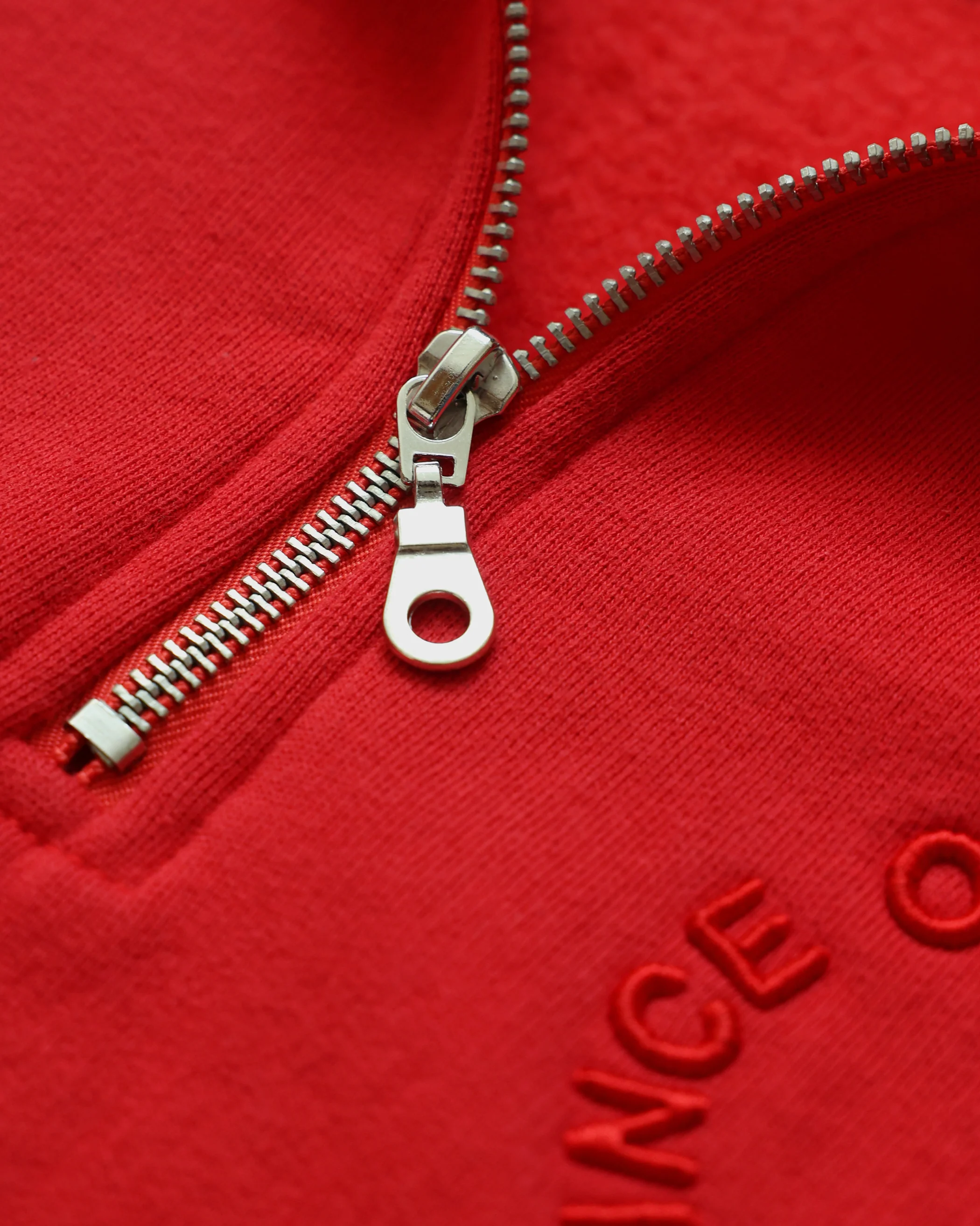 Half Zip Fleece Sweatshirt Red - Unisex - Image 6
